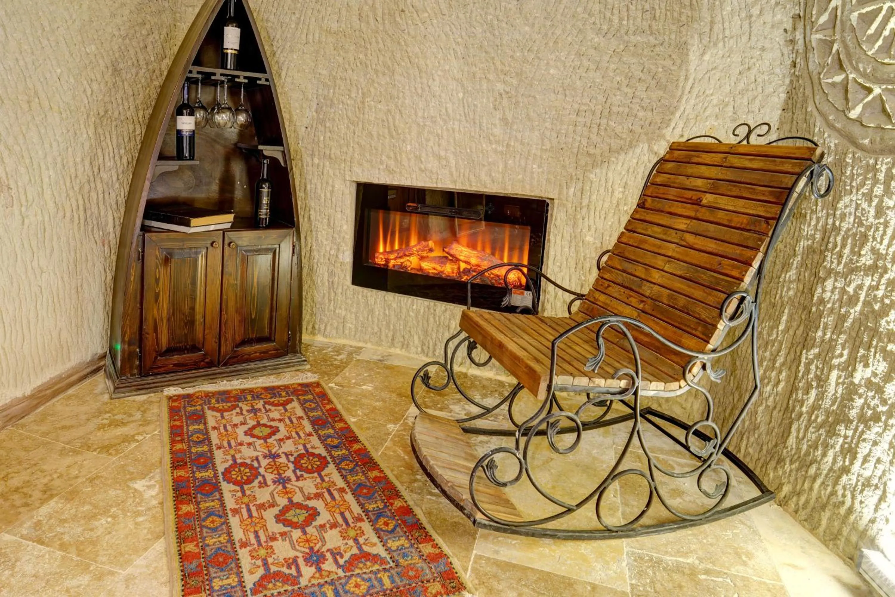 Seating area in Marbay Cave Cappadocia