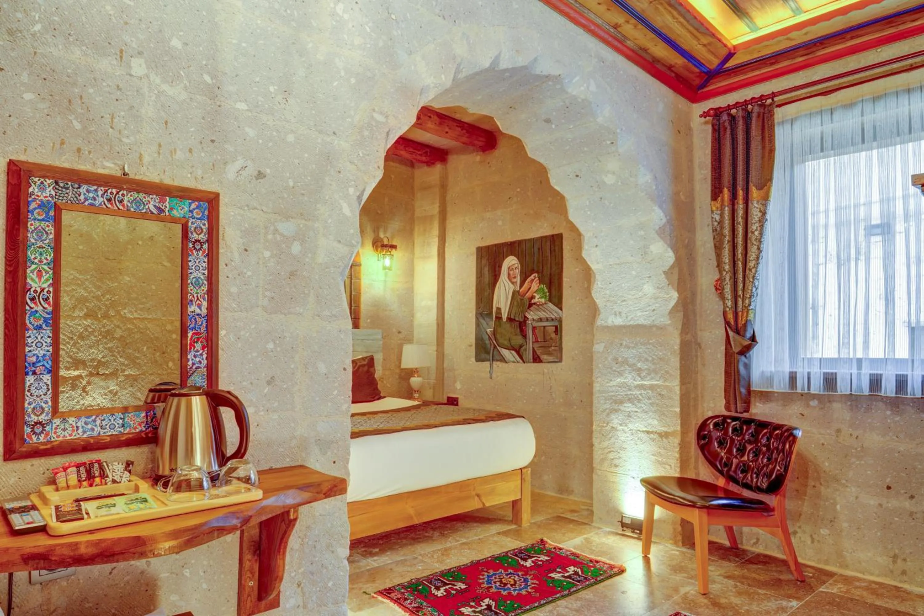 Seating area in Marbay Cave Cappadocia