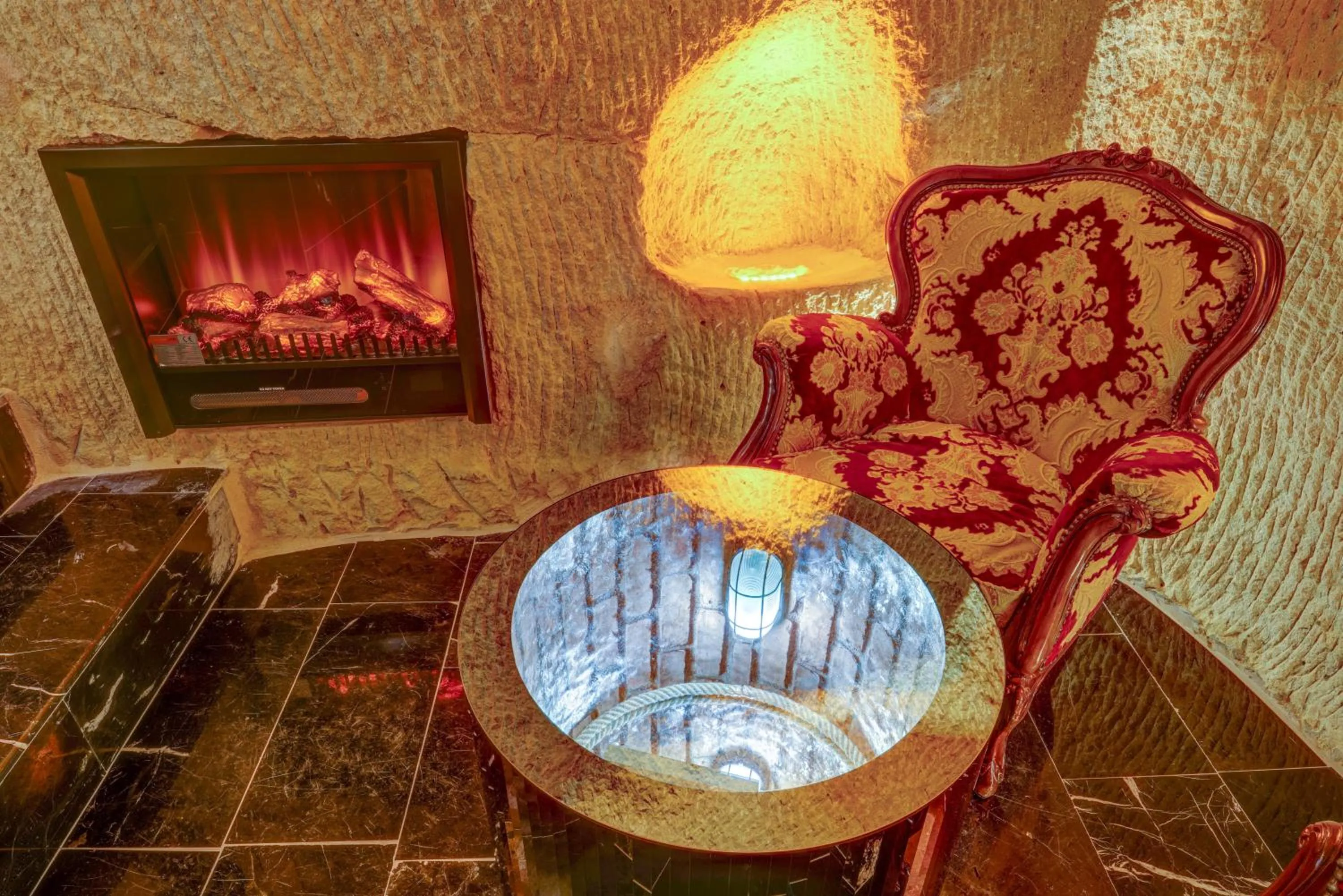 Seating area in Marbay Cave Cappadocia