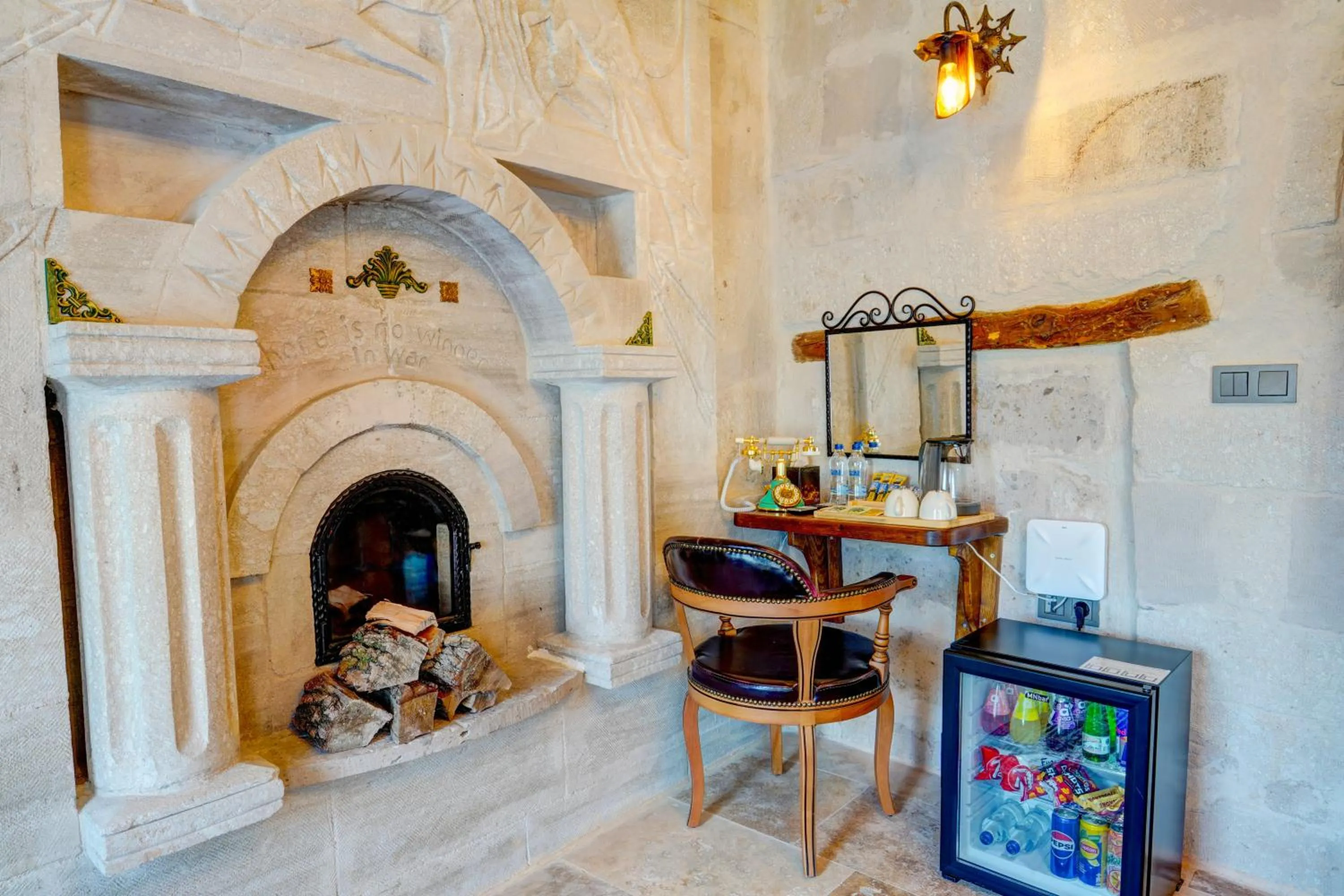 Seating area in Marbay Cave Cappadocia