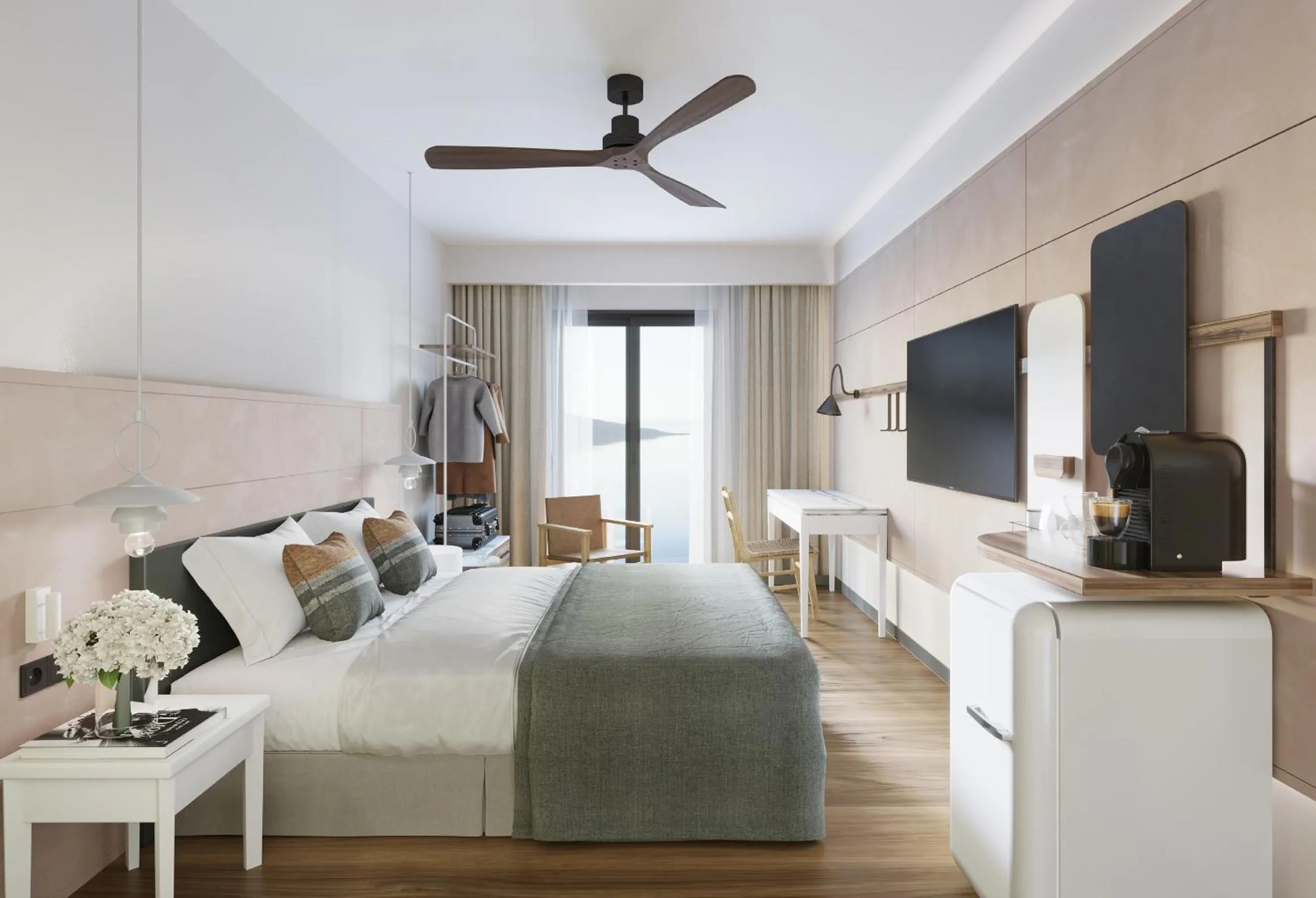 View (from property/room), Bed in Domes Aulus Elounda, Adults only, Curio Collection by Hilton