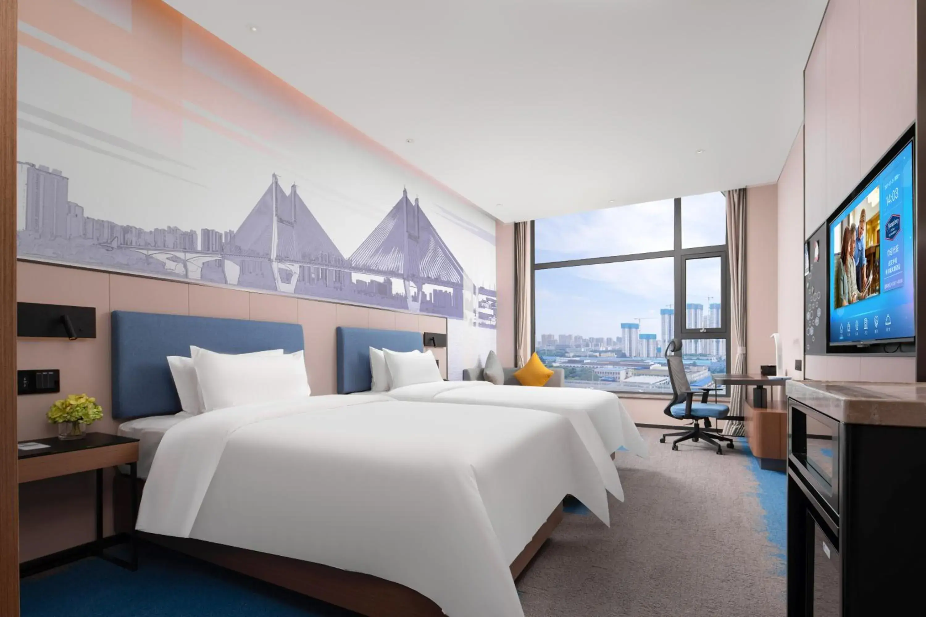 Deluxe Twin Room in Hilton Hotel by Hampton Wuhan Zhongnan Street Branch Deluxe Twin Room in Hilton Hotel by Hampton Wuhan Zhongnan Street Branch