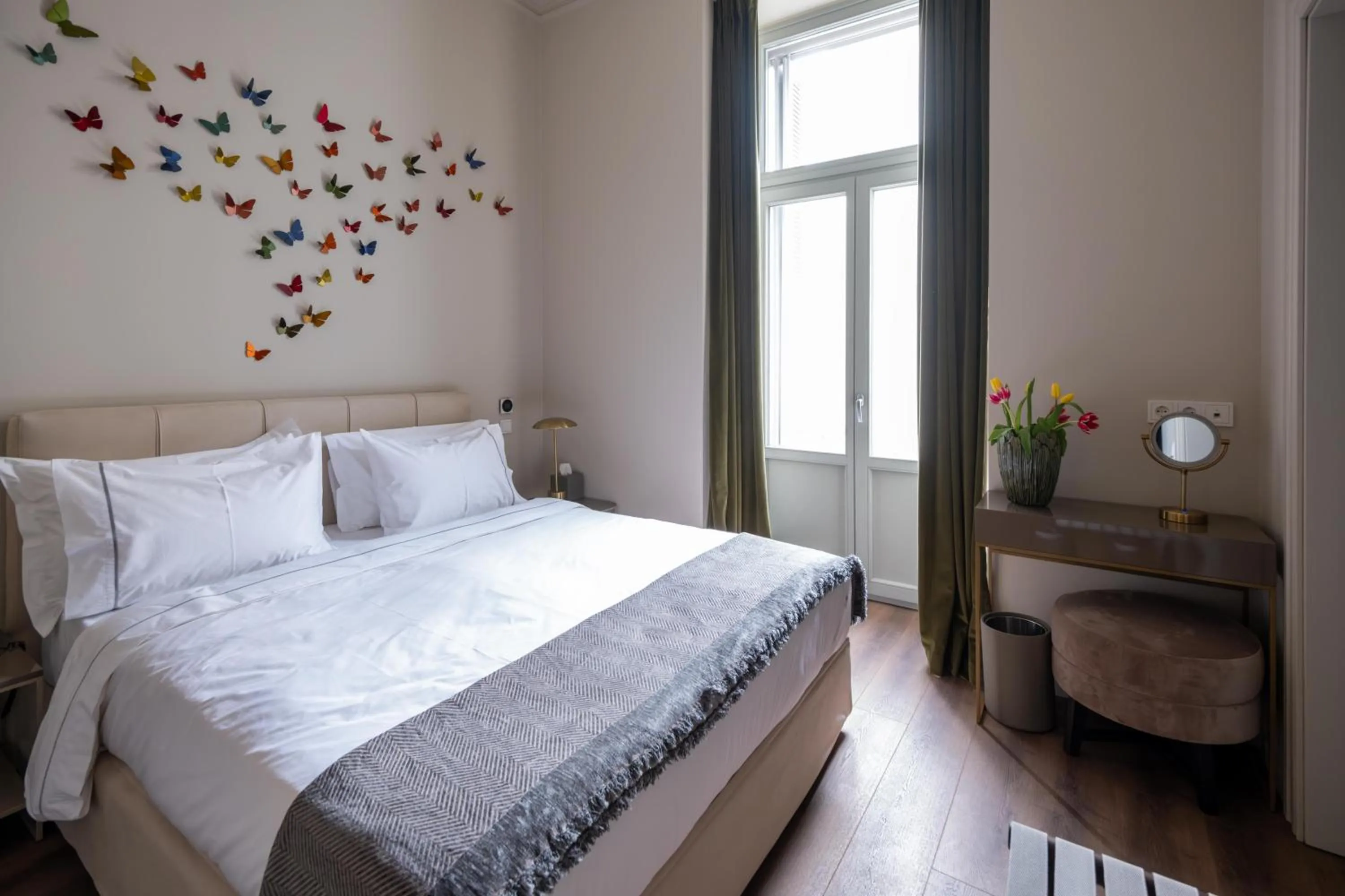 Bed in Nine Athens Hotel