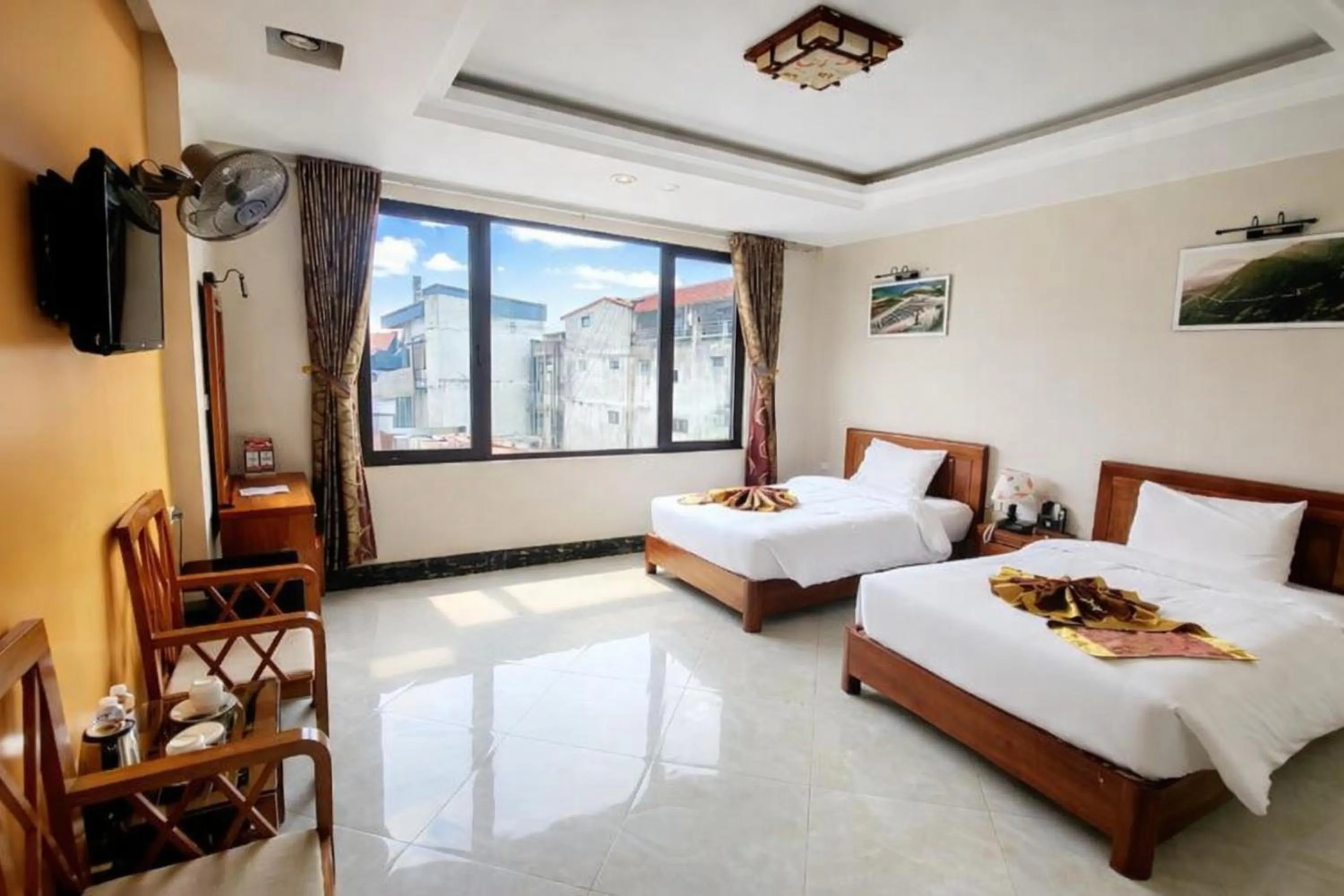 Bed in New Sun Hotel Sapa