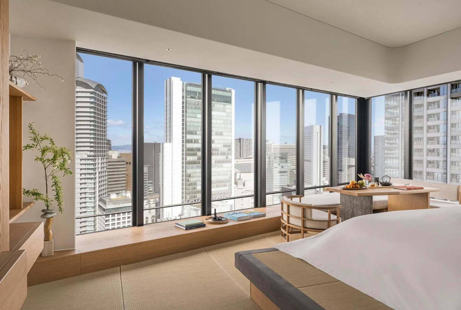 View (from property/room), Bed in Four Seasons Hotel Osaka