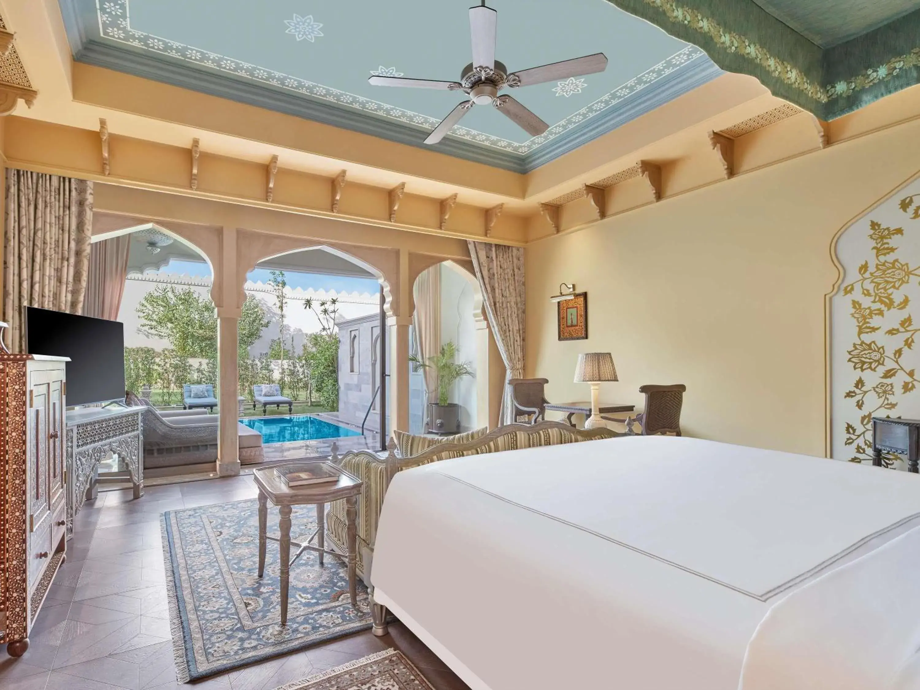 Bedroom, Bed in Raffles Jaipur Bedroom, Bed in Raffles Jaipur