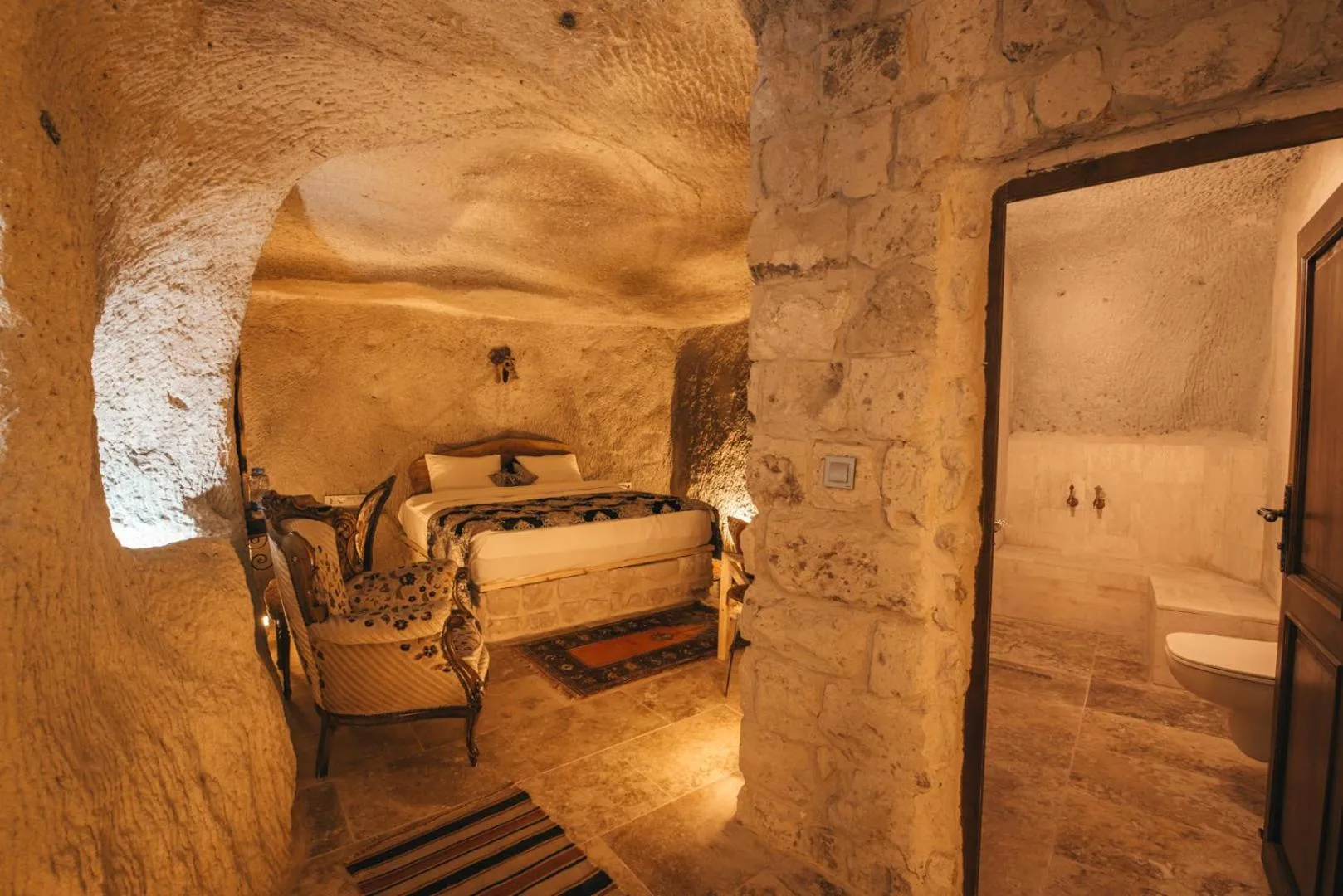 Bed in Lubberona Cave Cappadocia