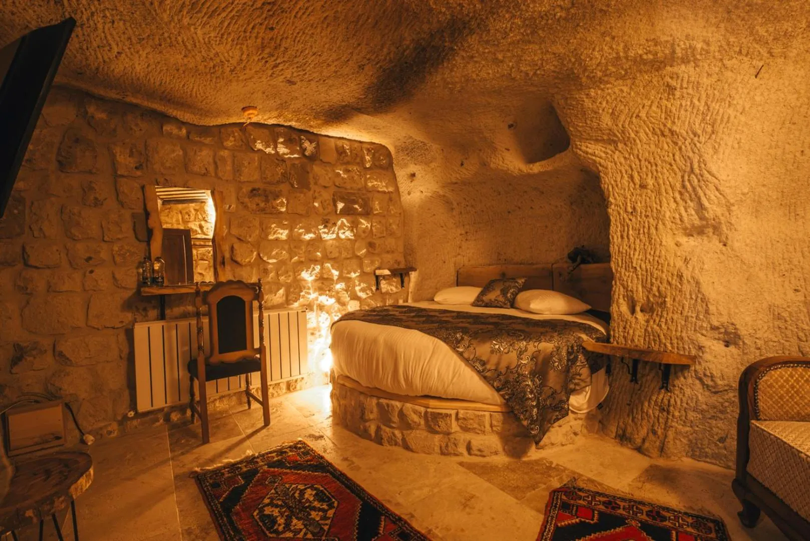 Bed in Lubberona Cave Cappadocia