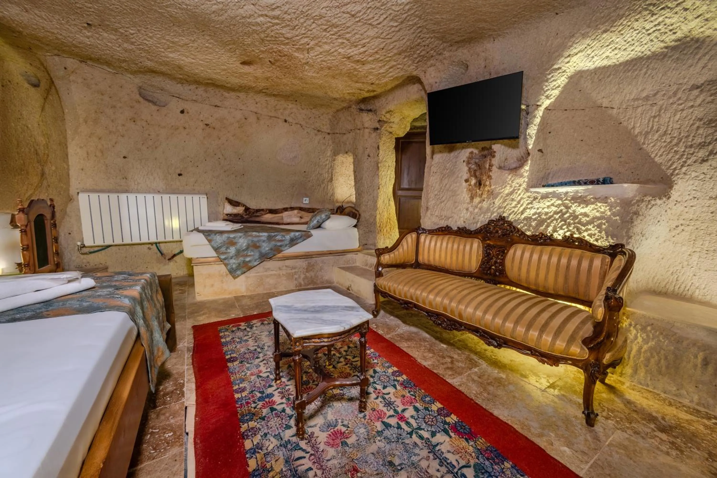 Bed in Lubberona Cave Cappadocia
