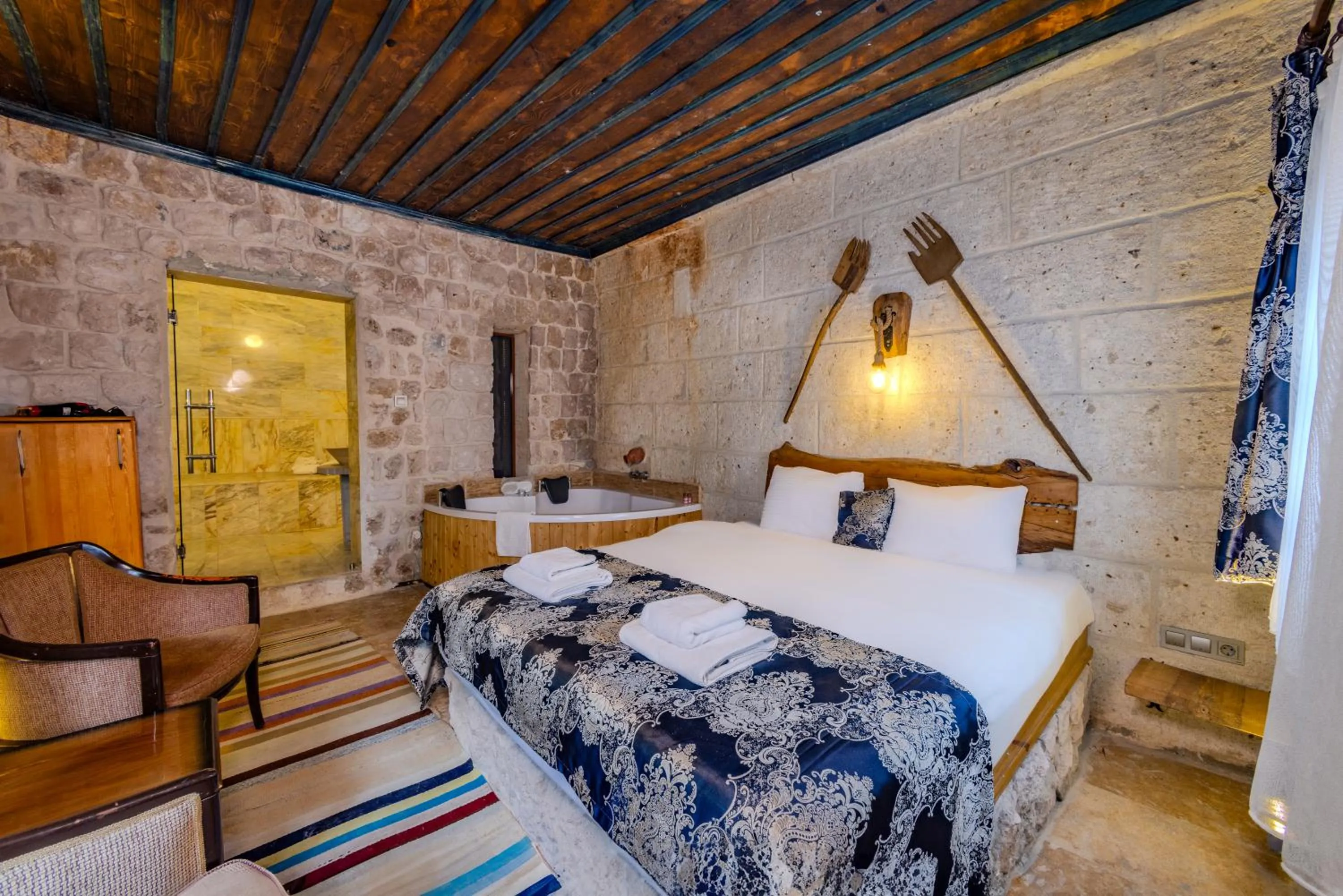 Bed in Lubberona Cave Cappadocia