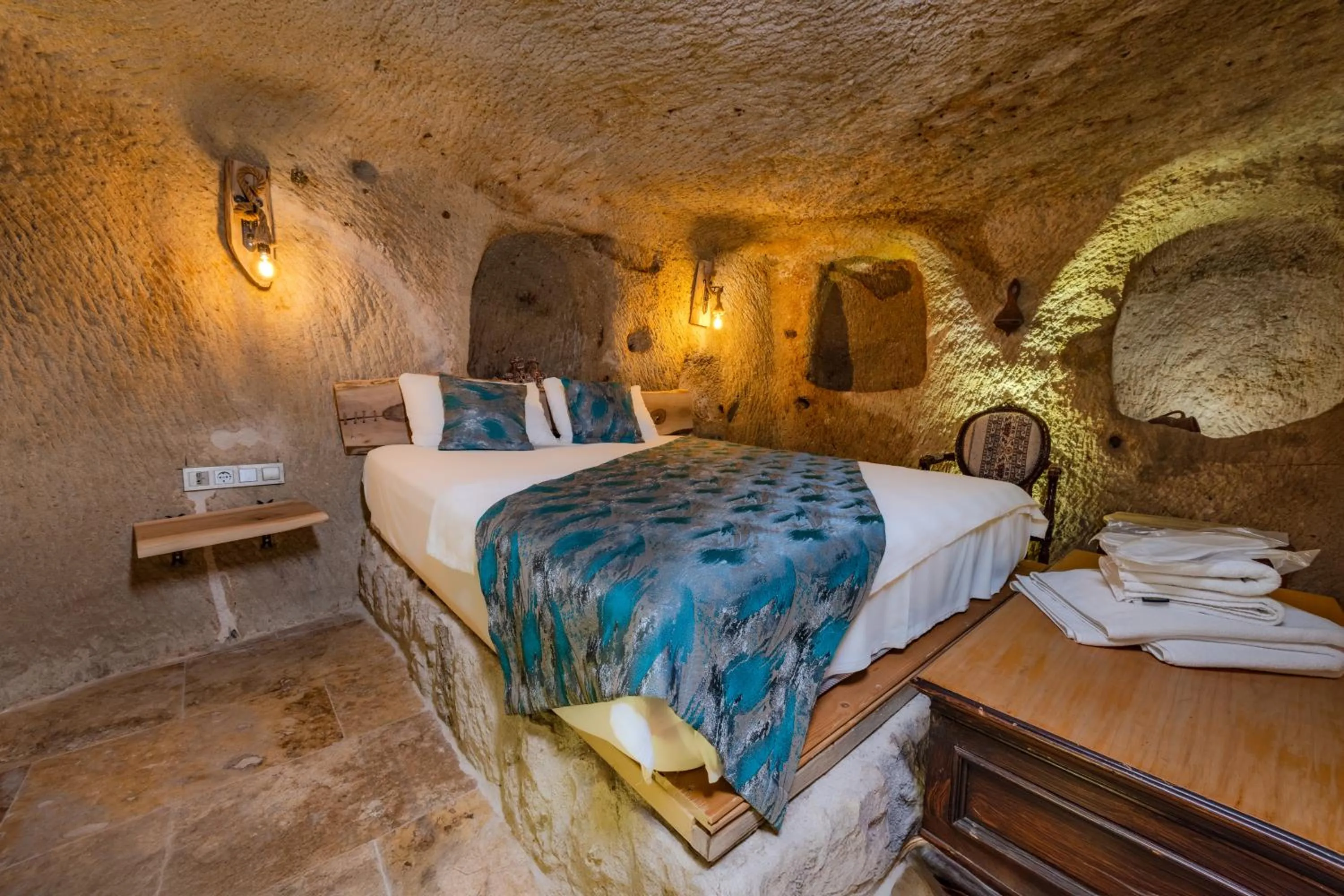 Bed in Lubberona Cave Cappadocia