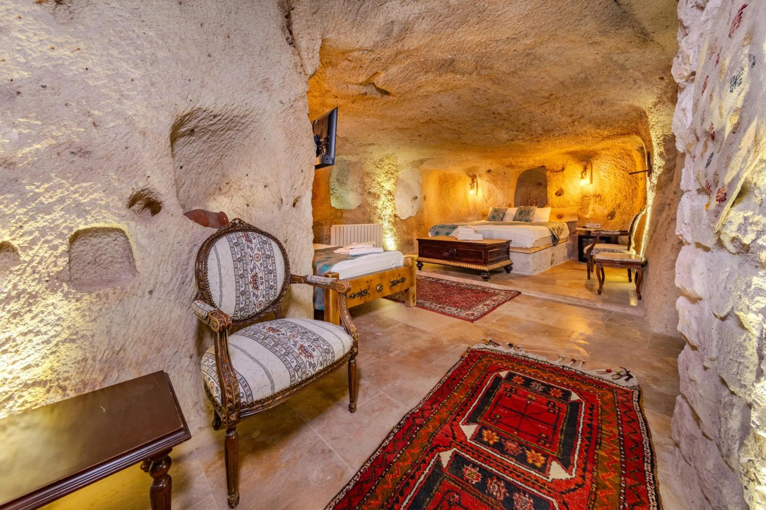 Bed in Lubberona Cave Cappadocia