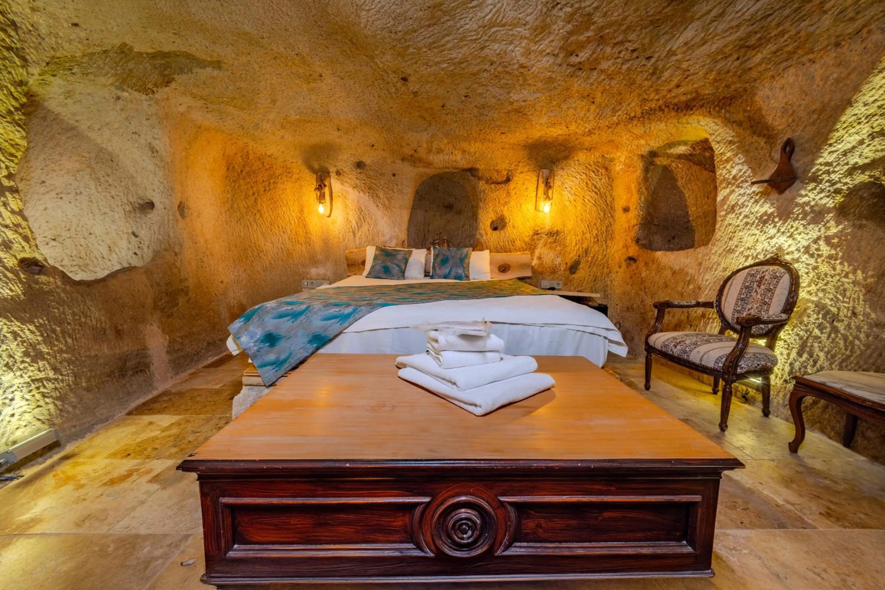 Bed in Lubberona Cave Cappadocia