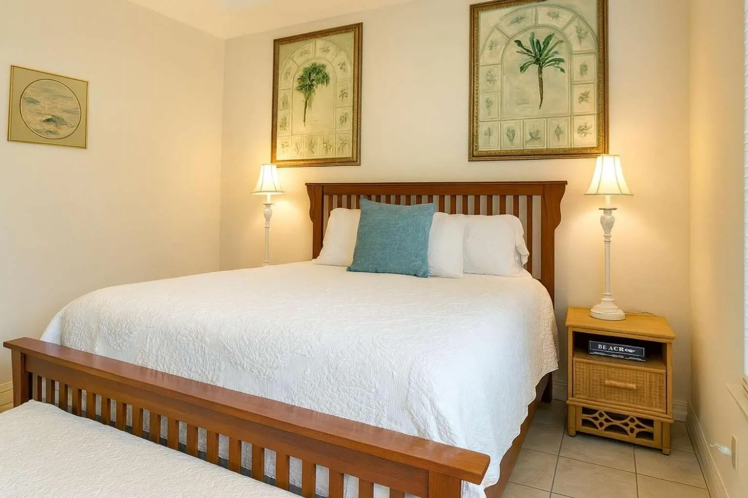 Bed in Beach & Palms condo