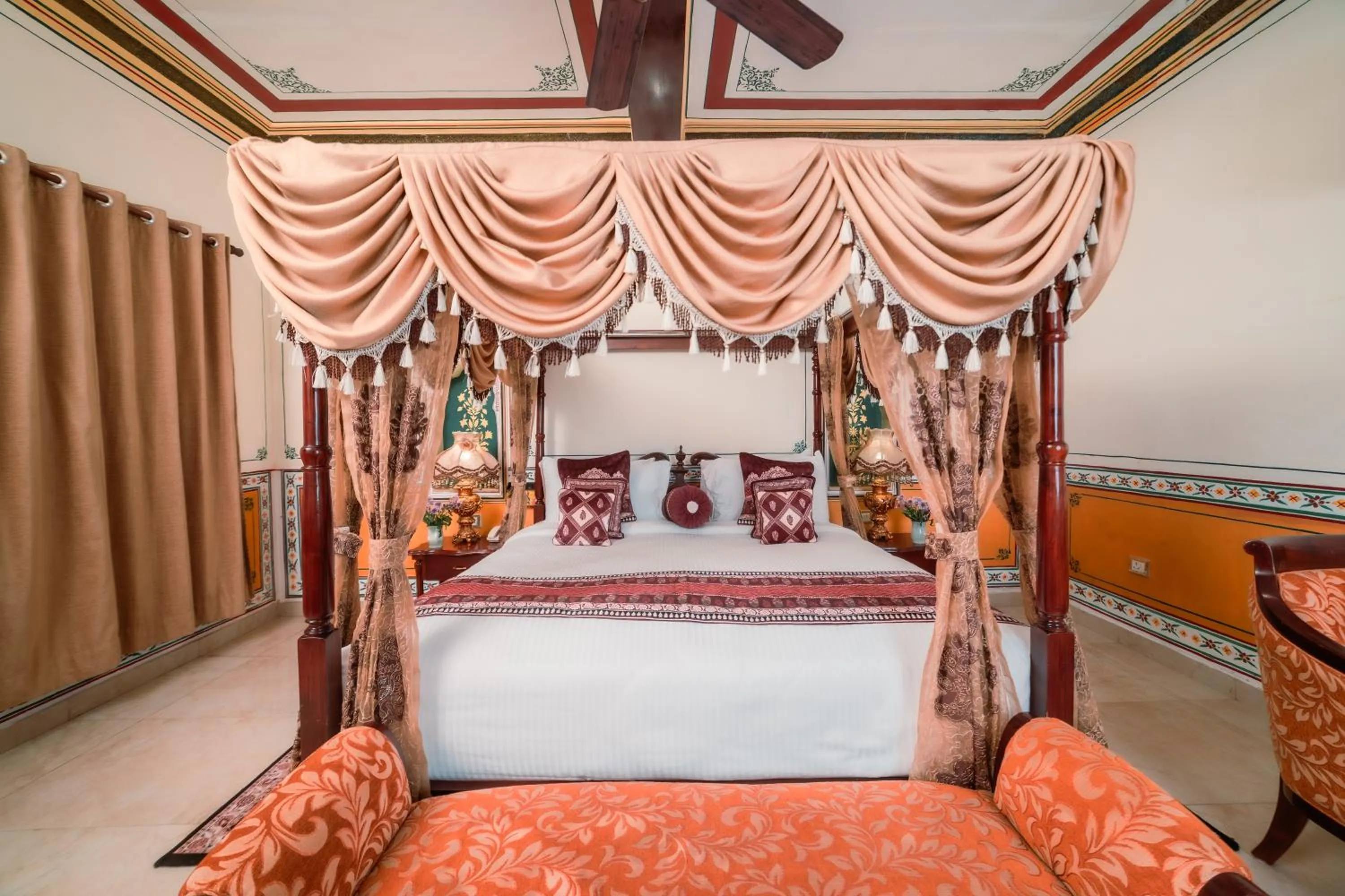 Bed in Chokhi Dhani The Ethnic 5-Star Deluxe Resort