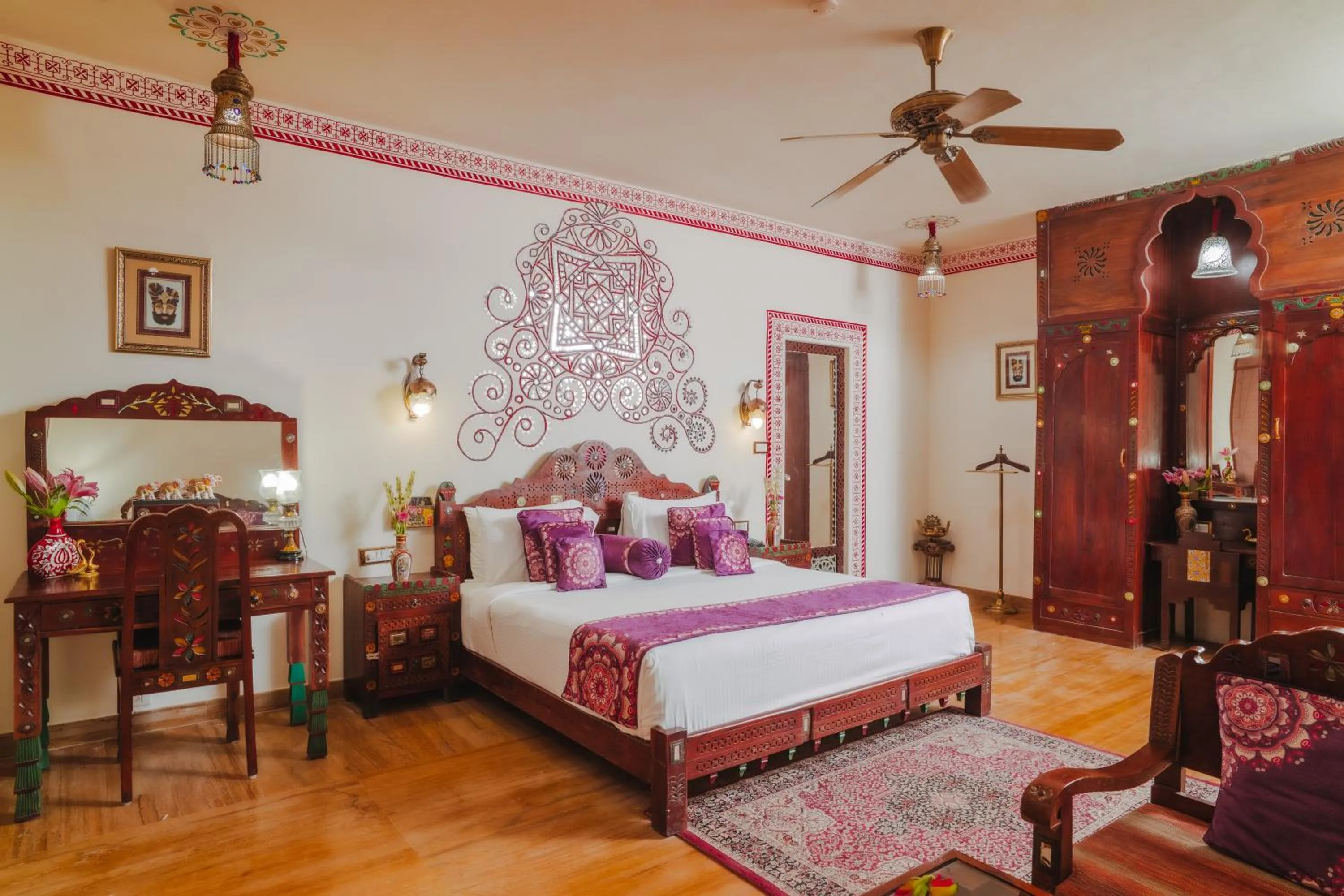 Bed in Chokhi Dhani The Ethnic 5-Star Deluxe Resort