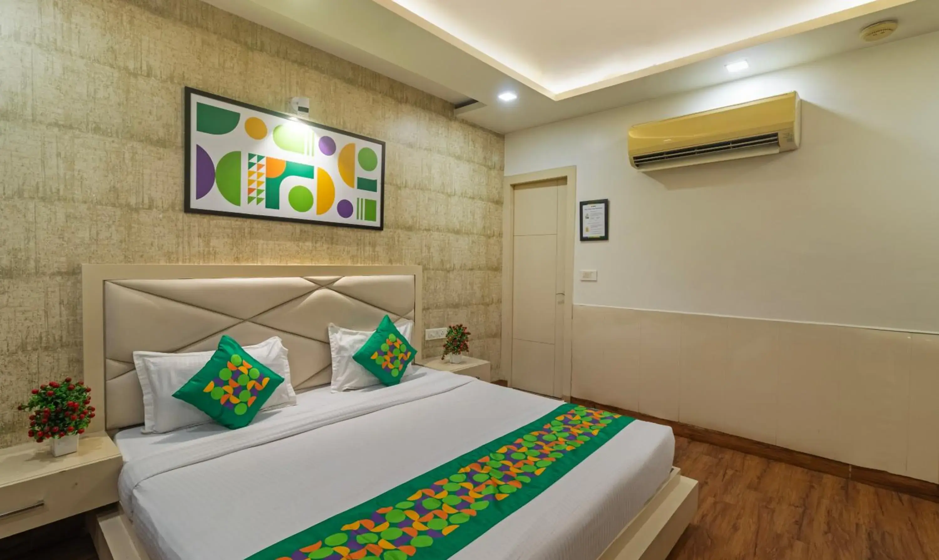 Bedroom, Bed in Treebo Empire Red Carpet Bedroom, Bed in Treebo Empire Red Carpet