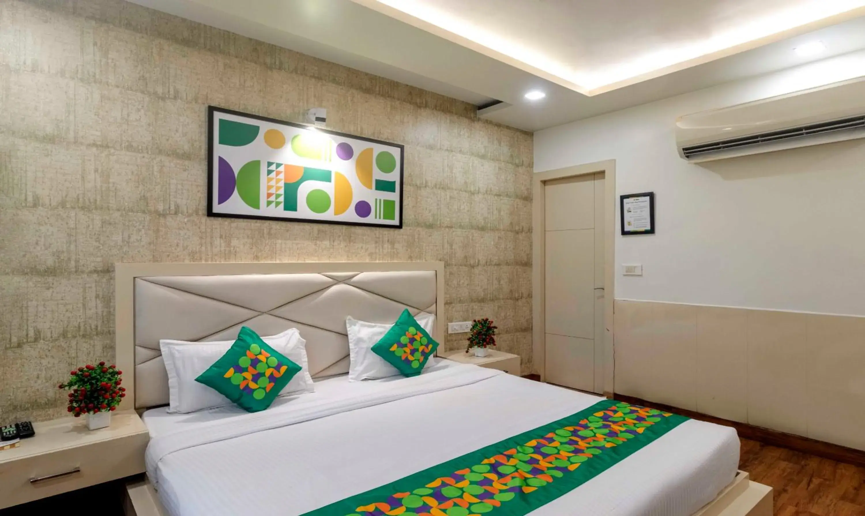 Bedroom, Bed in Treebo Empire Red Carpet Bedroom, Bed in Treebo Empire Red Carpet