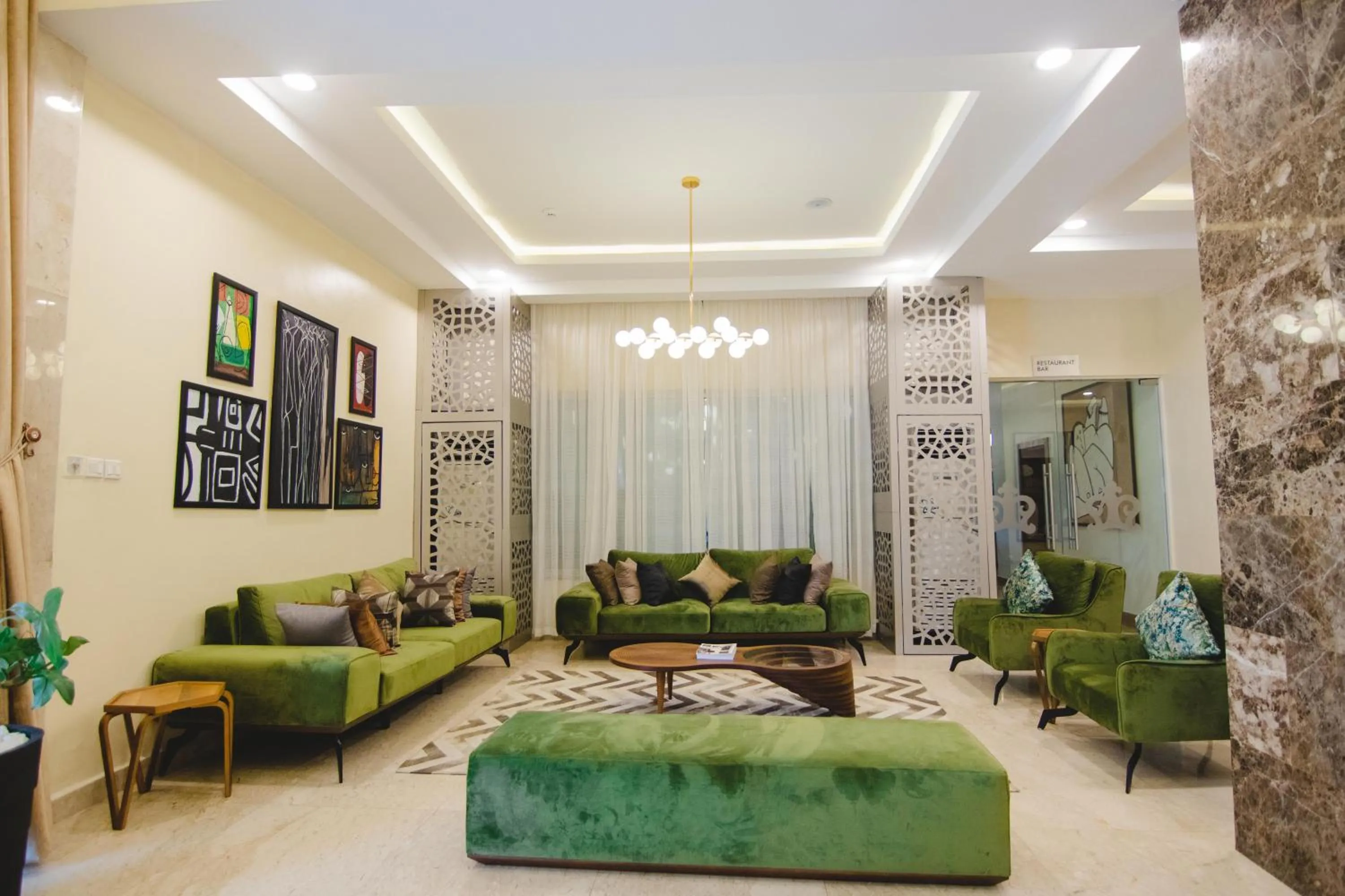 Seating area in BON Hotel Imperial