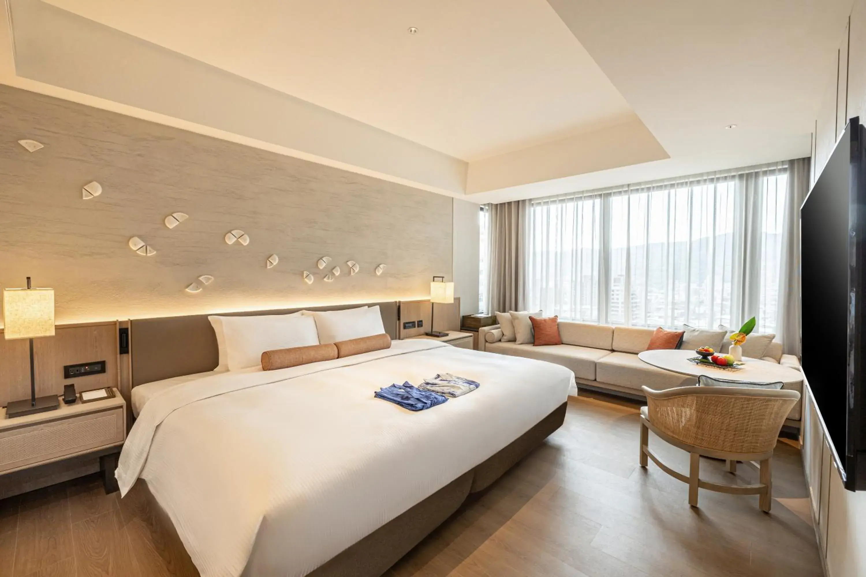 Bed in 北投晶泉丰旅 Wellspring by Silks Beitou Bed in 北投晶泉丰旅 Wellspring by Silks Beitou