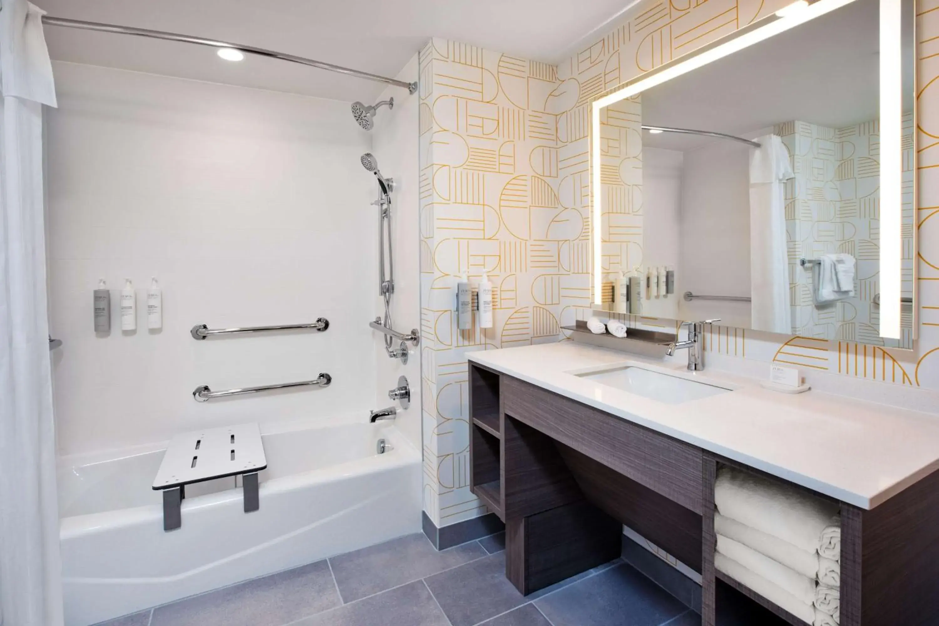 Bathroom in Home2 Suites By Hilton Grand Rapids Northeast Bathroom in Home2 Suites By Hilton Grand Rapids Northeast