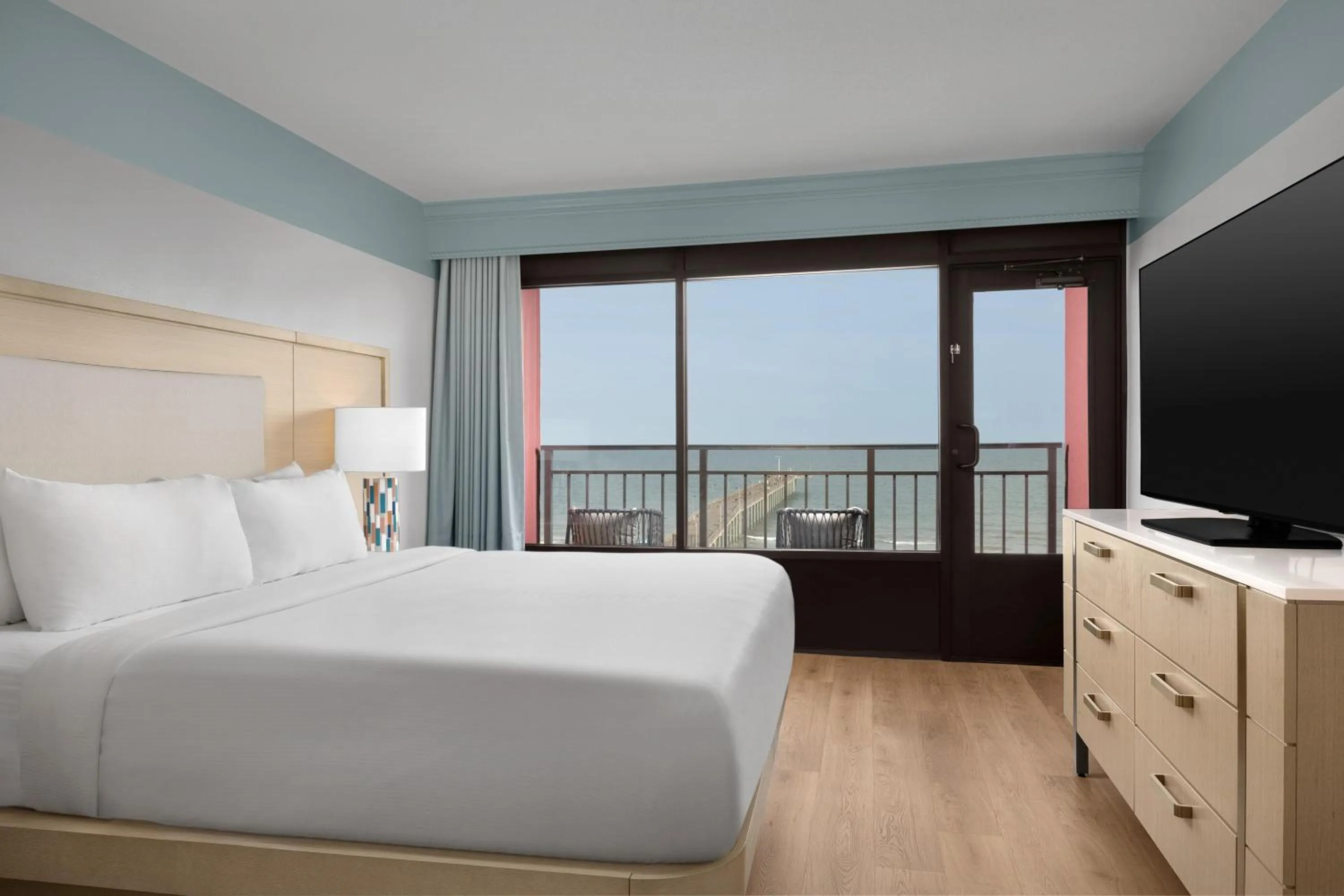 View (from property/room), Bed in The Ellie Beach Resort Myrtle Beach, Tapestry By Hilton