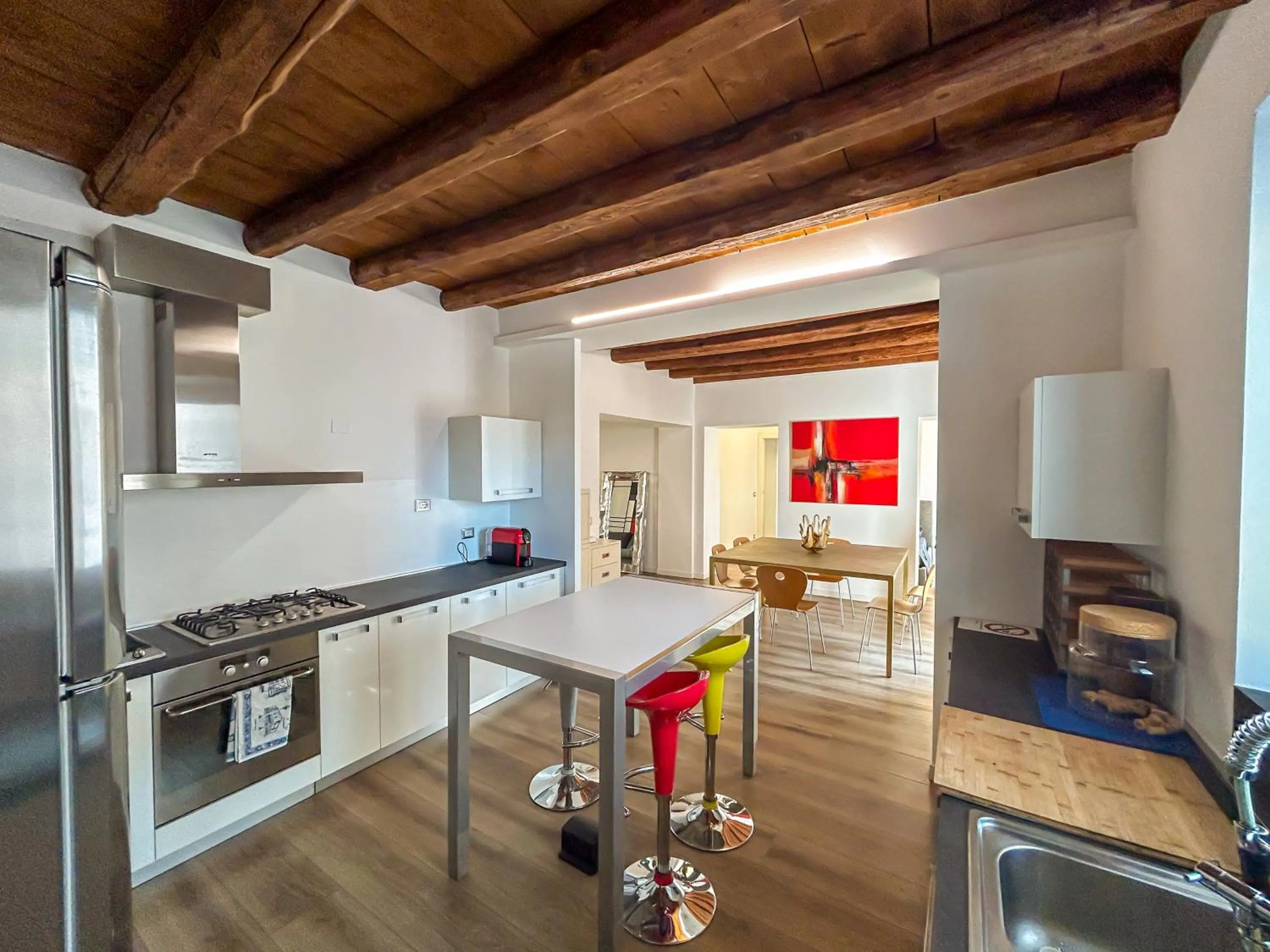 Kitchen or kitchenette in Suite & Charme in un palazzo storico di Bergamo