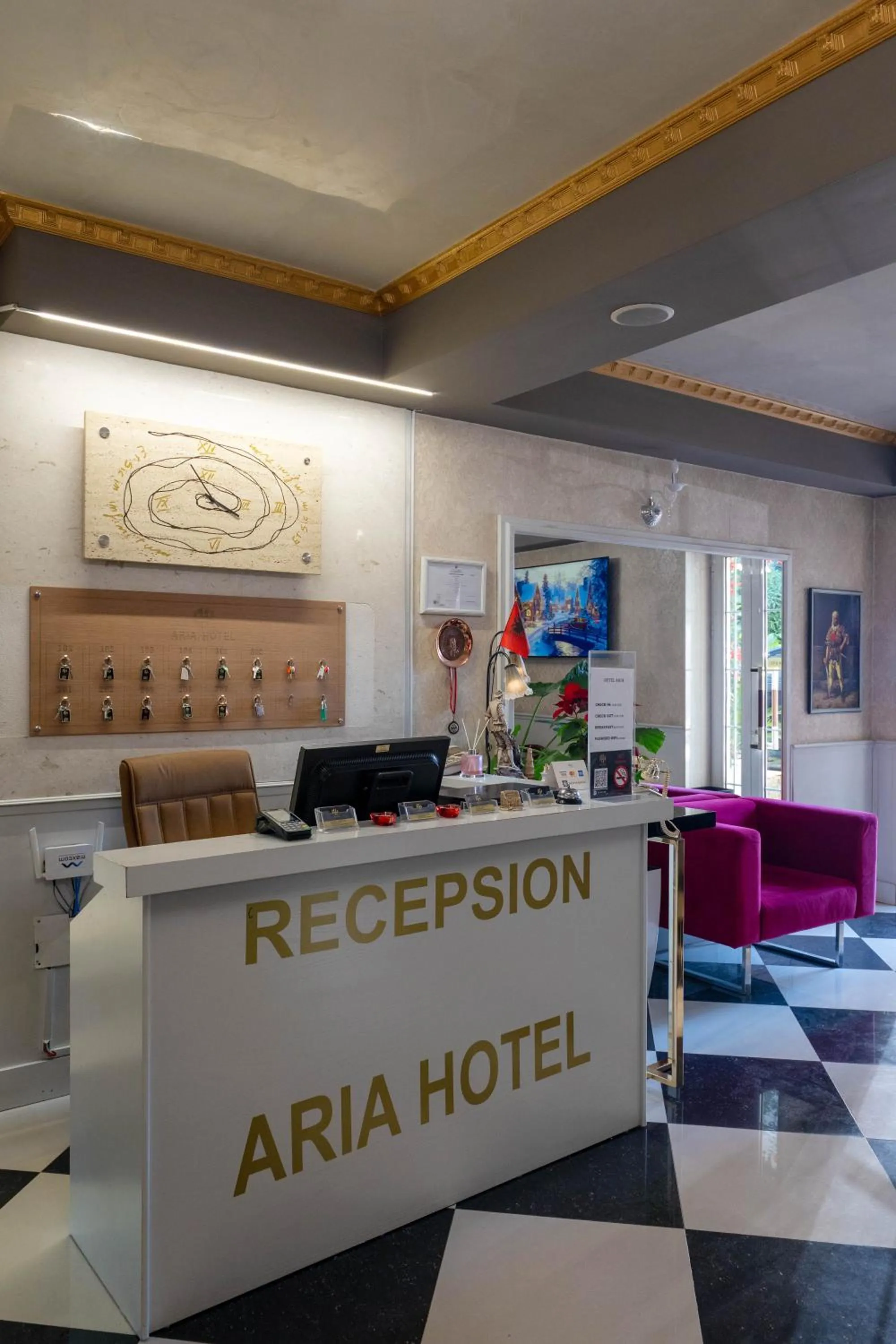 Lobby or reception in Hotel Aria