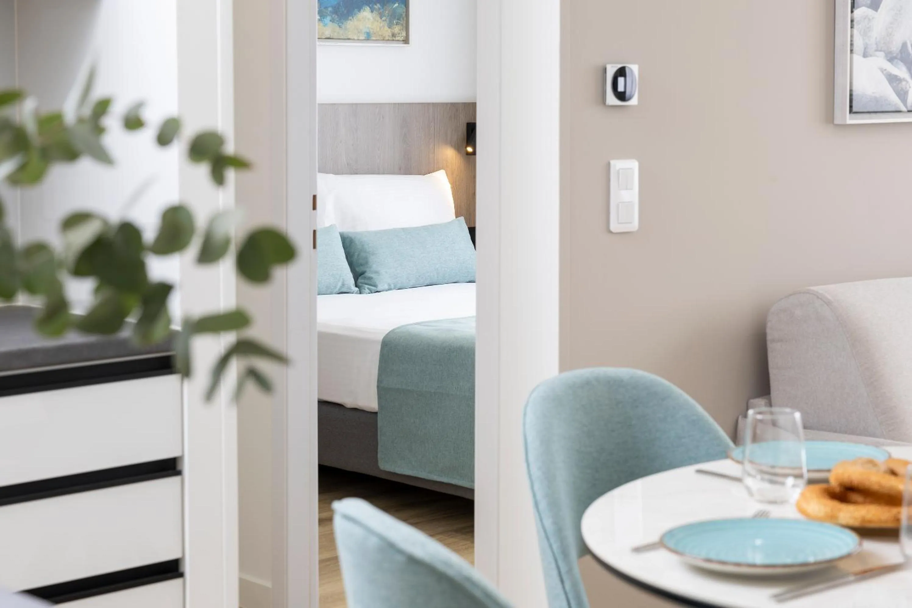 Dining area, Bed in Hestia - Asklipiou 9