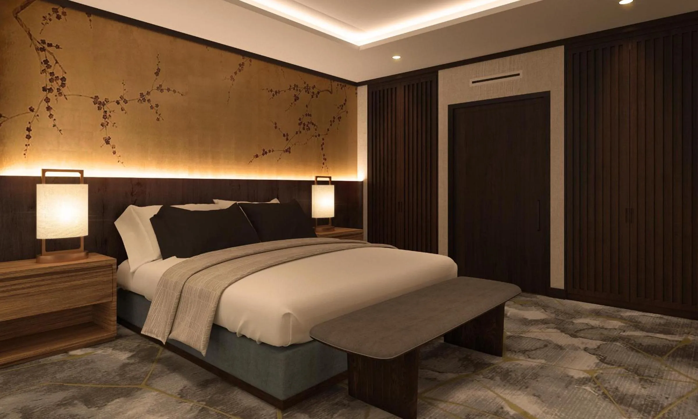 Bed in Nobu New Orleans, A Caesars Destination