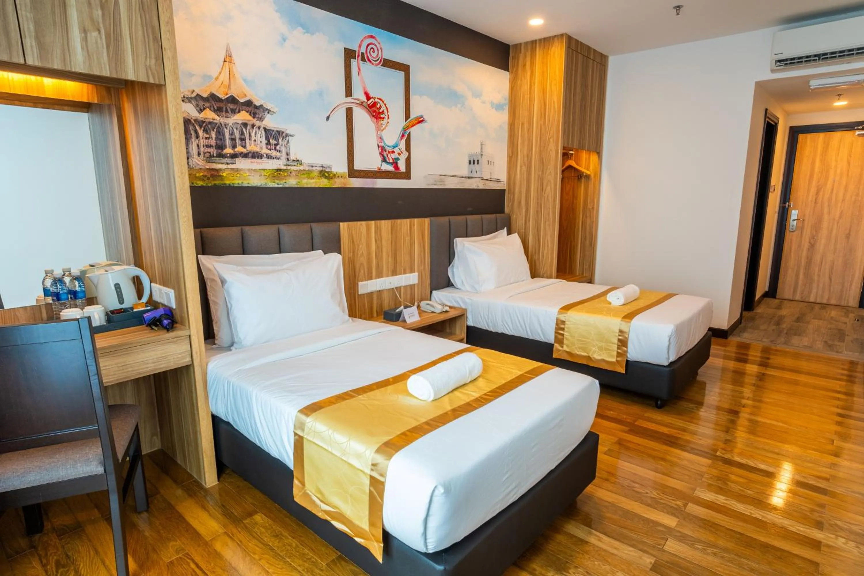 Bed in City Rise Hotel Miri