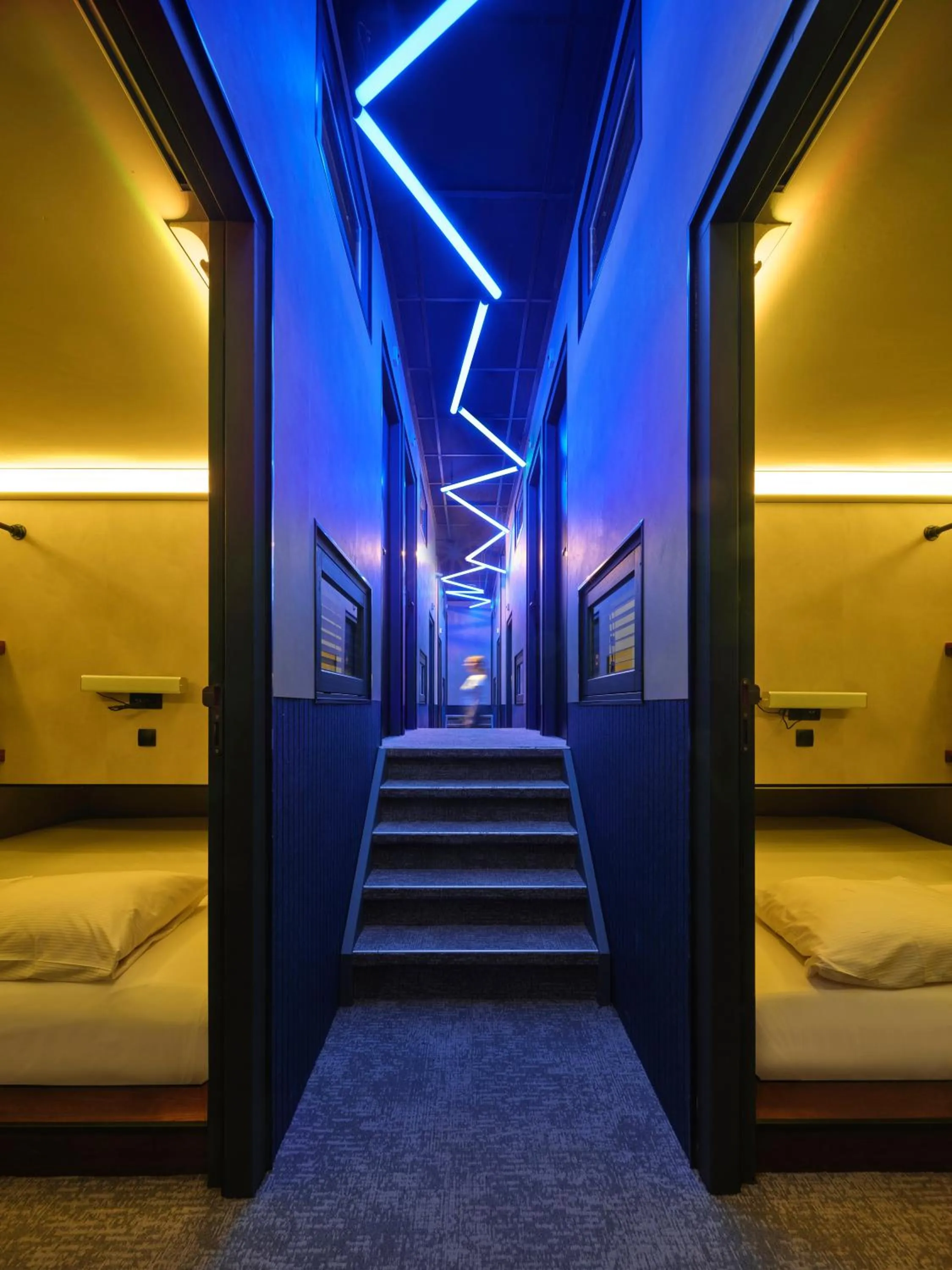 Decorative detail, Bed in The Hyve Capsule hostel Amsterdam