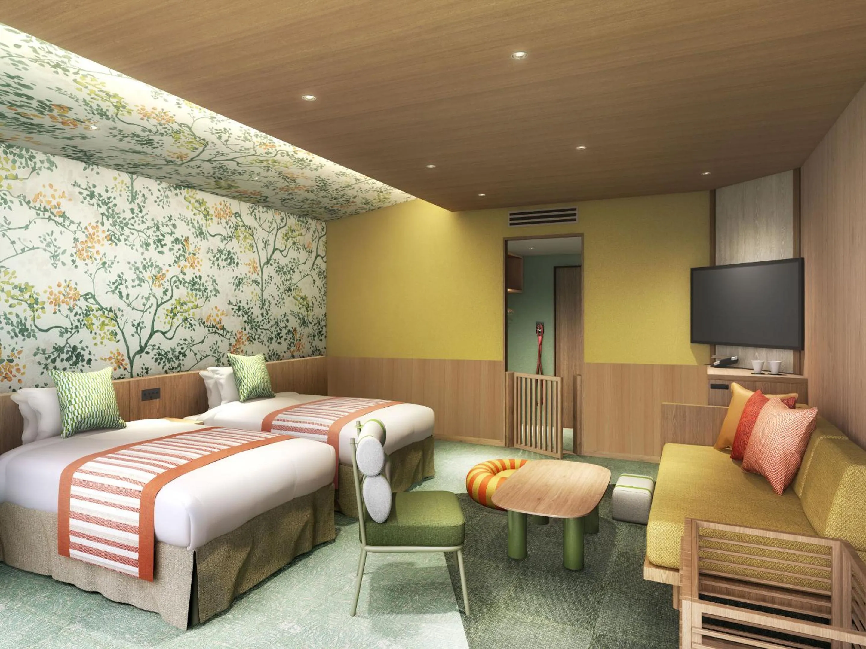 Photo of the whole room, Bed in Nanki Shirahama Wan Wan Paradise Hotel