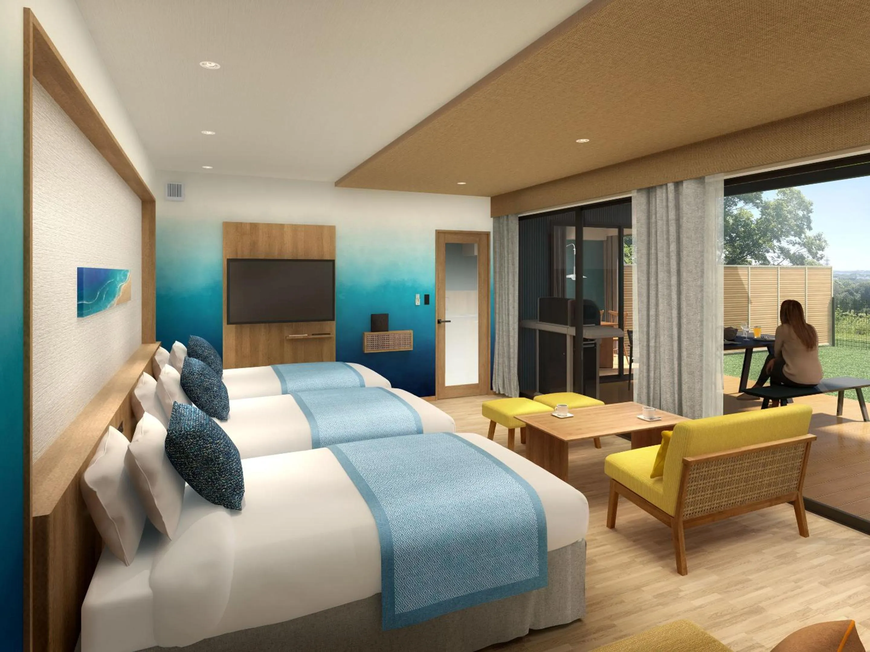 Photo of the whole room, Bed in Nanki Shirahama Wan Wan Paradise Hotel