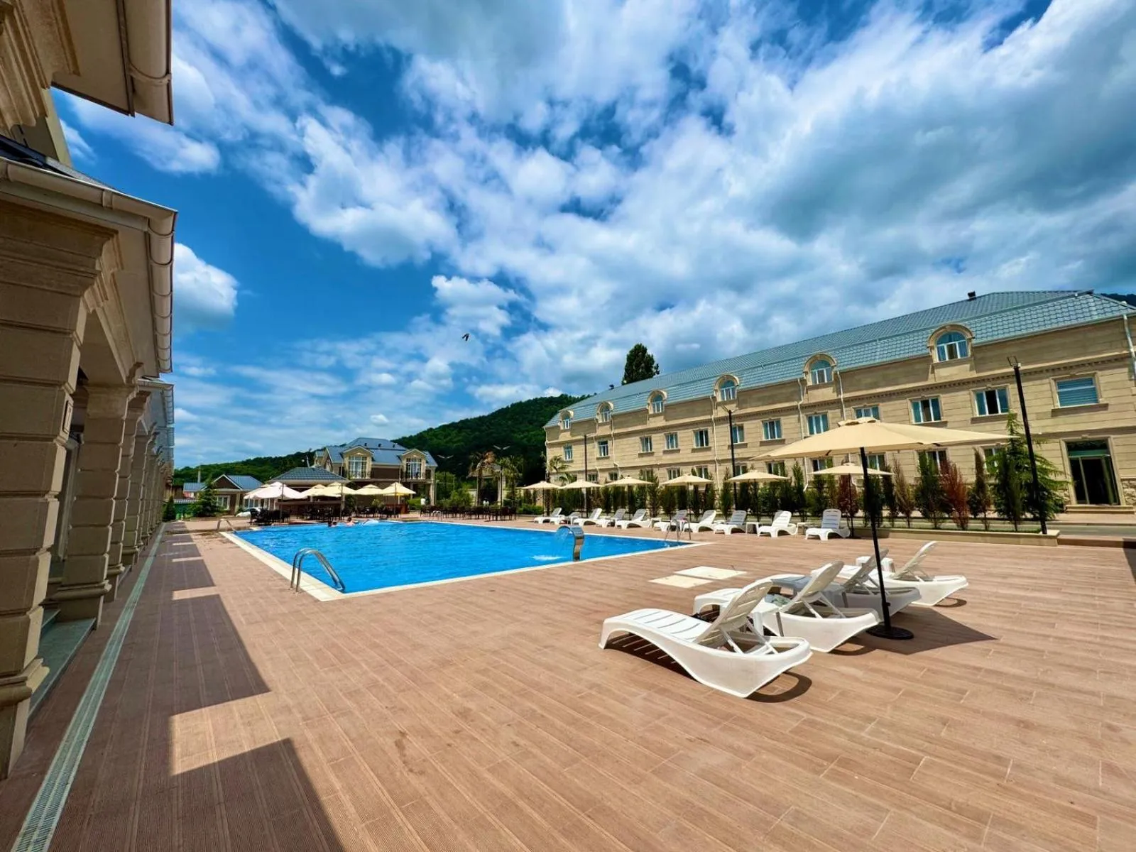 Pool view in Gabala Bless Hotel Cottage