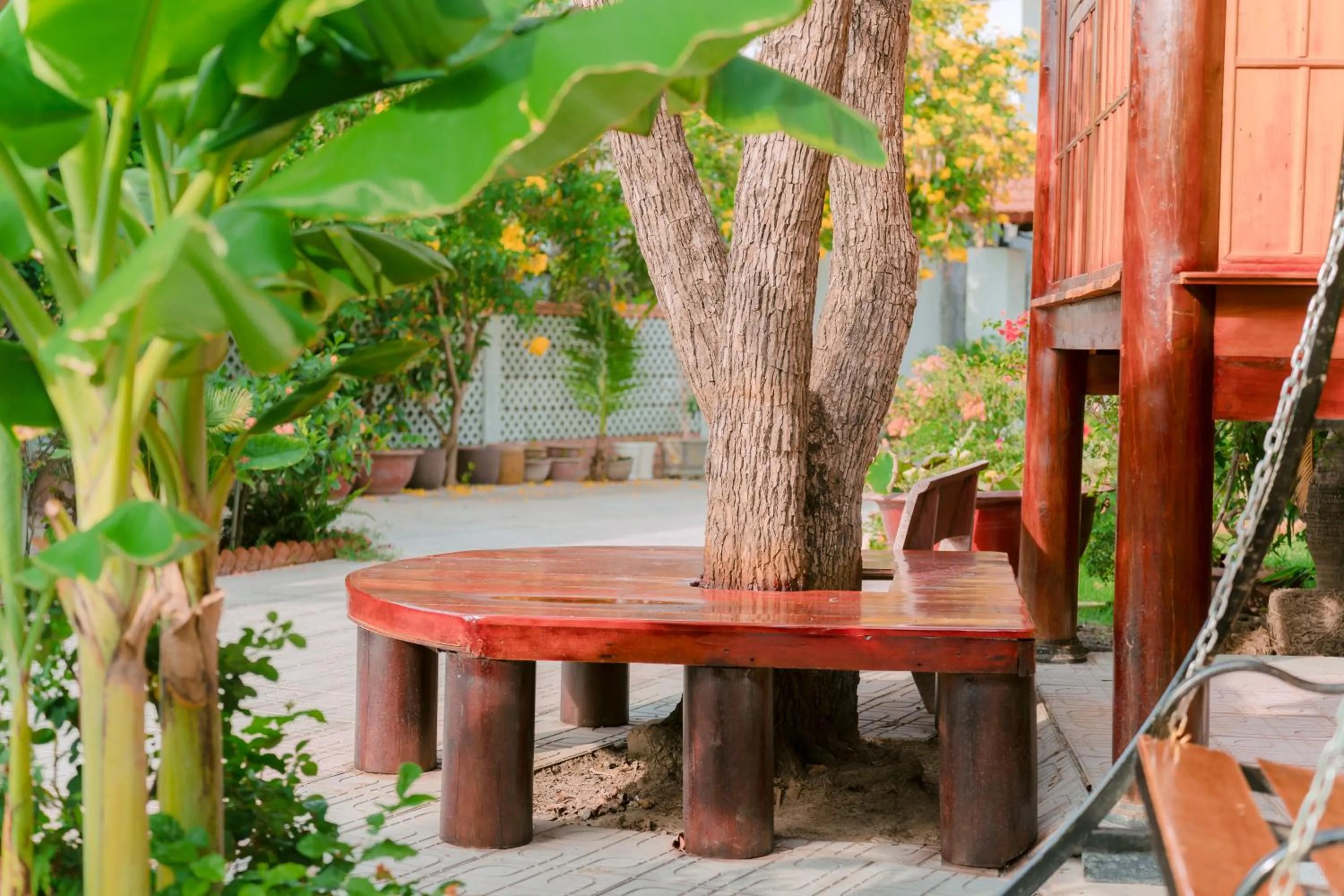 Patio in Wooden Homestay LAGI