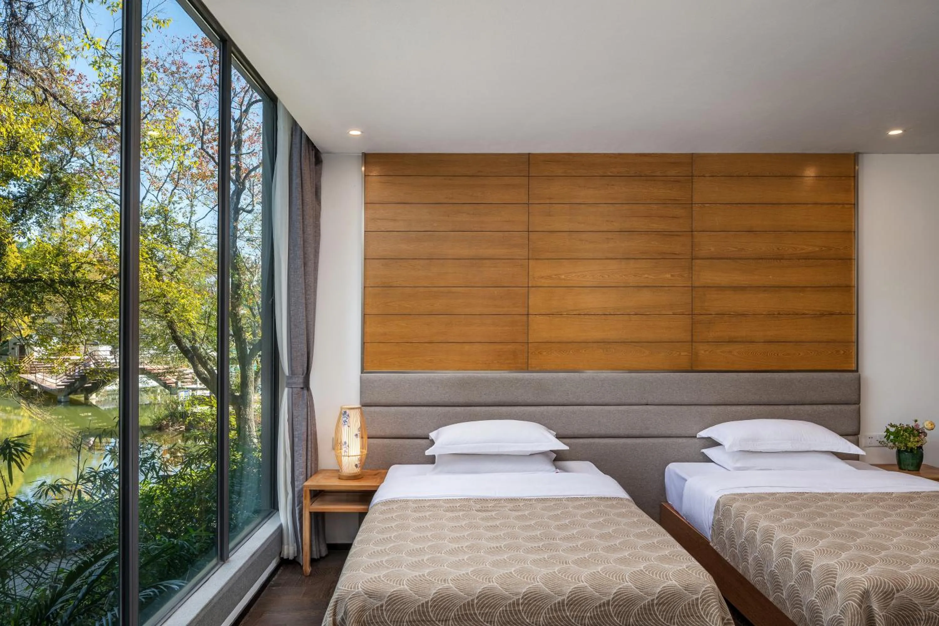 View (from property/room), Bed in He She Courtyard Free pick-up train station stay 3 nights