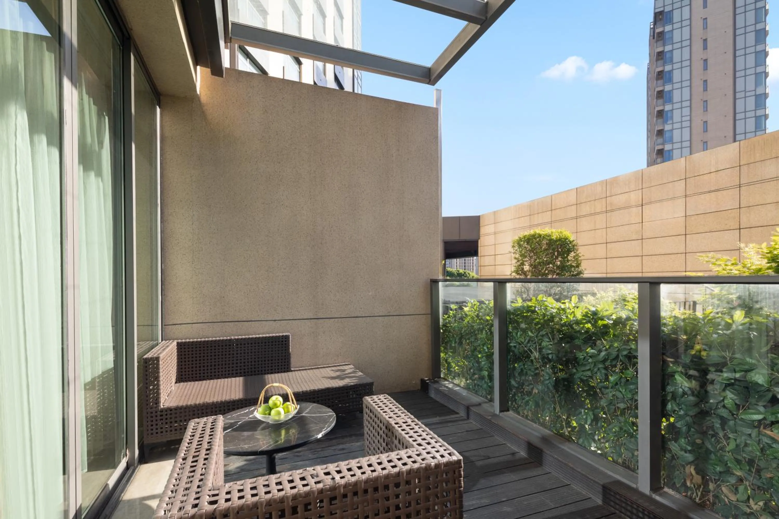 Balcony/Terrace in Fraser Place Wujiaochang Shanghai - Adjoin business center, free minibar