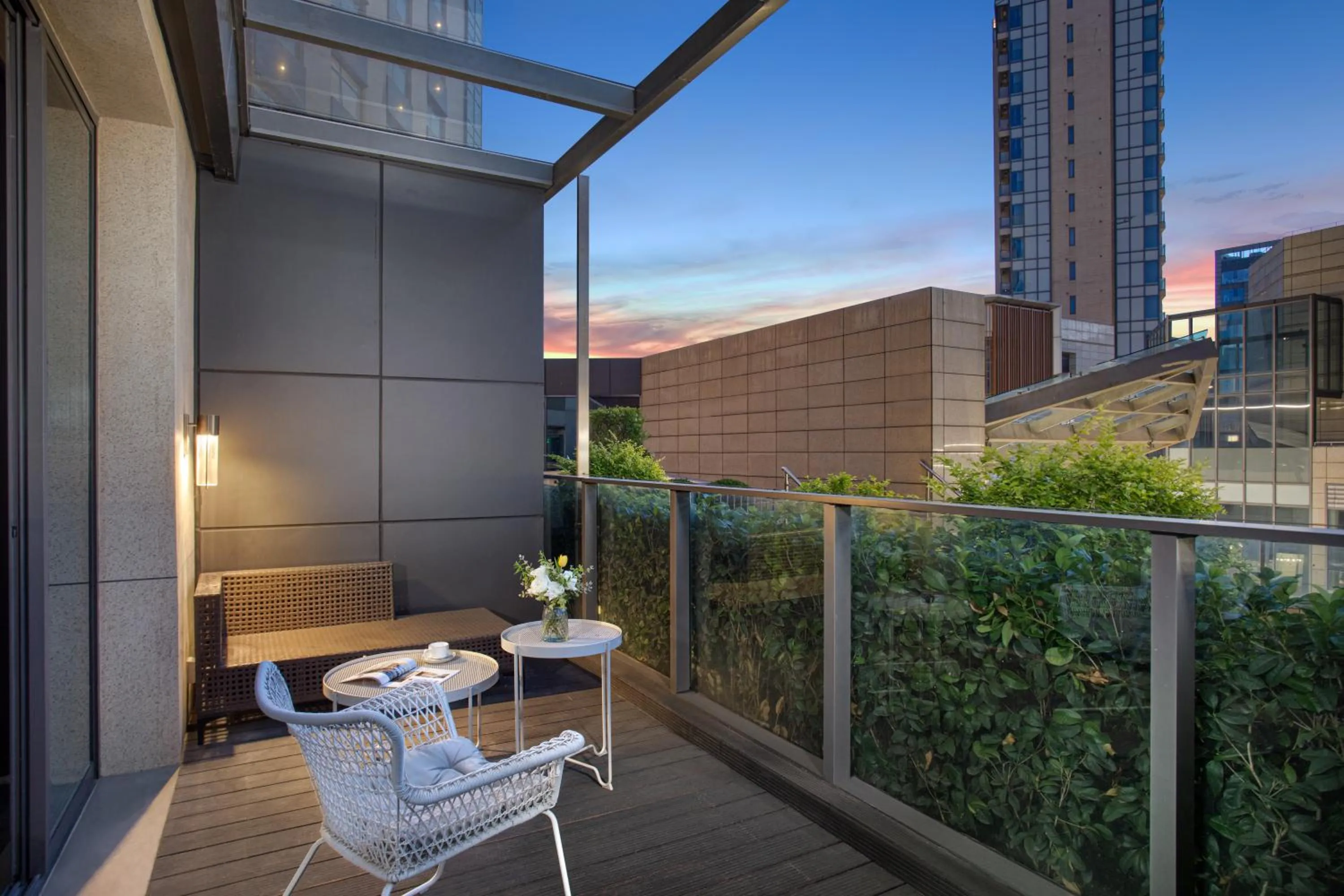 Balcony/Terrace in Fraser Place Wujiaochang Shanghai - Adjoin business center, free minibar