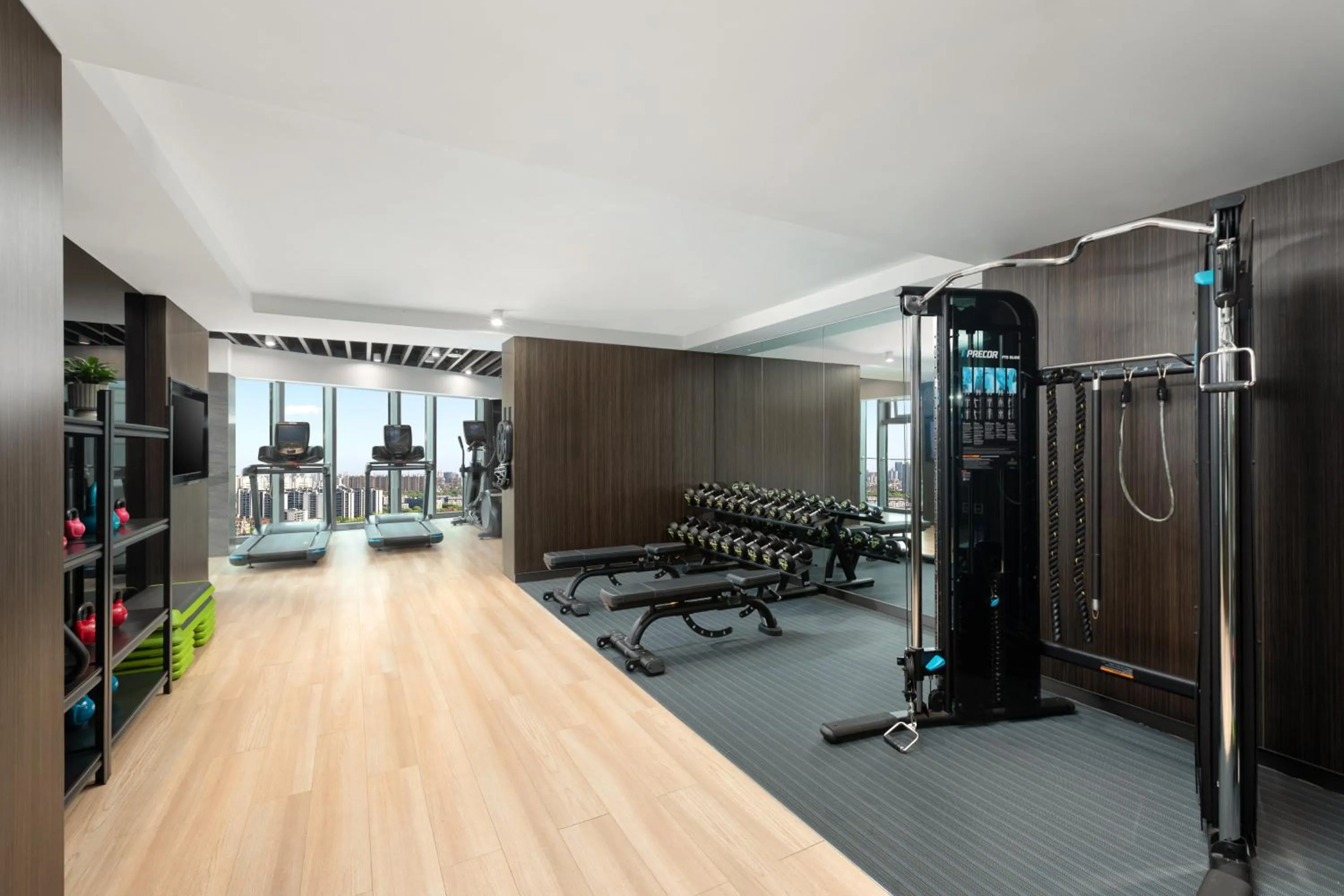 Fitness centre/facilities in Fraser Place Wujiaochang Shanghai - Adjoin business center, free minibar