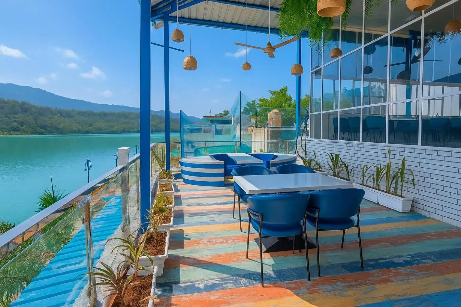 River view in The Neeraj Ganga Cottages River view in The Neeraj Ganga Cottages