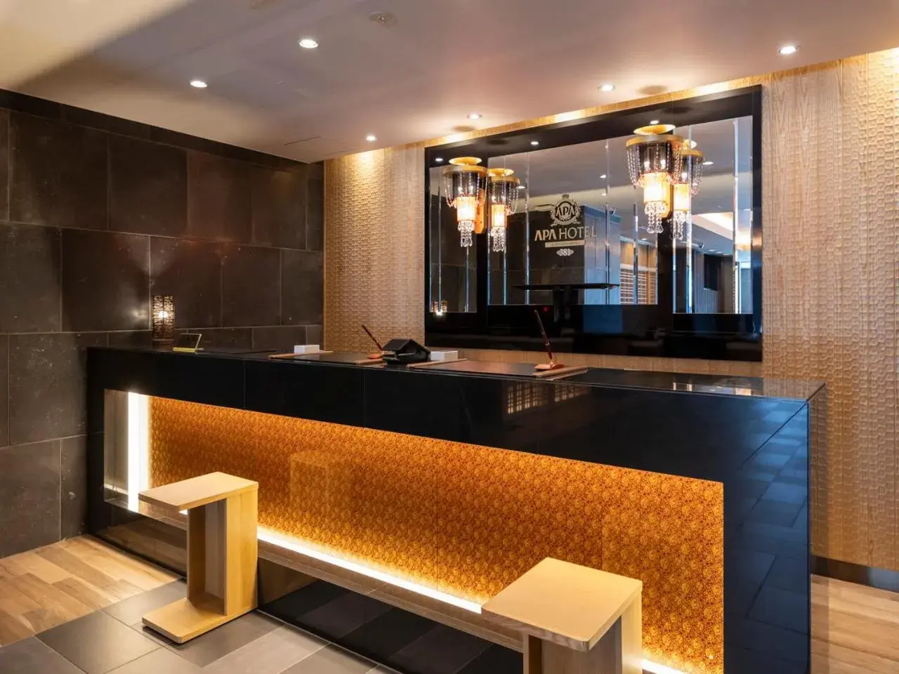Lobby or reception in APA Hotel Kyoto Gojo Omiya Lobby or reception in APA Hotel Kyoto Gojo Omiya