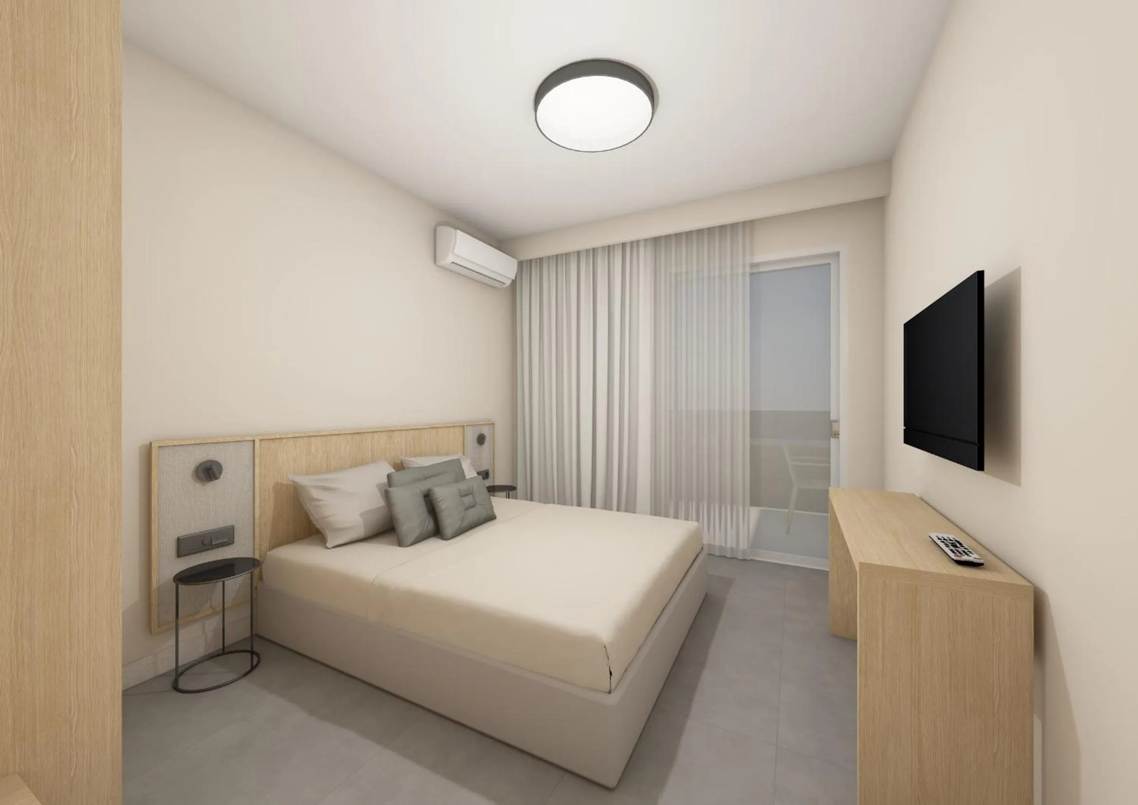 Bed in Kalloudis Hotel Apartments