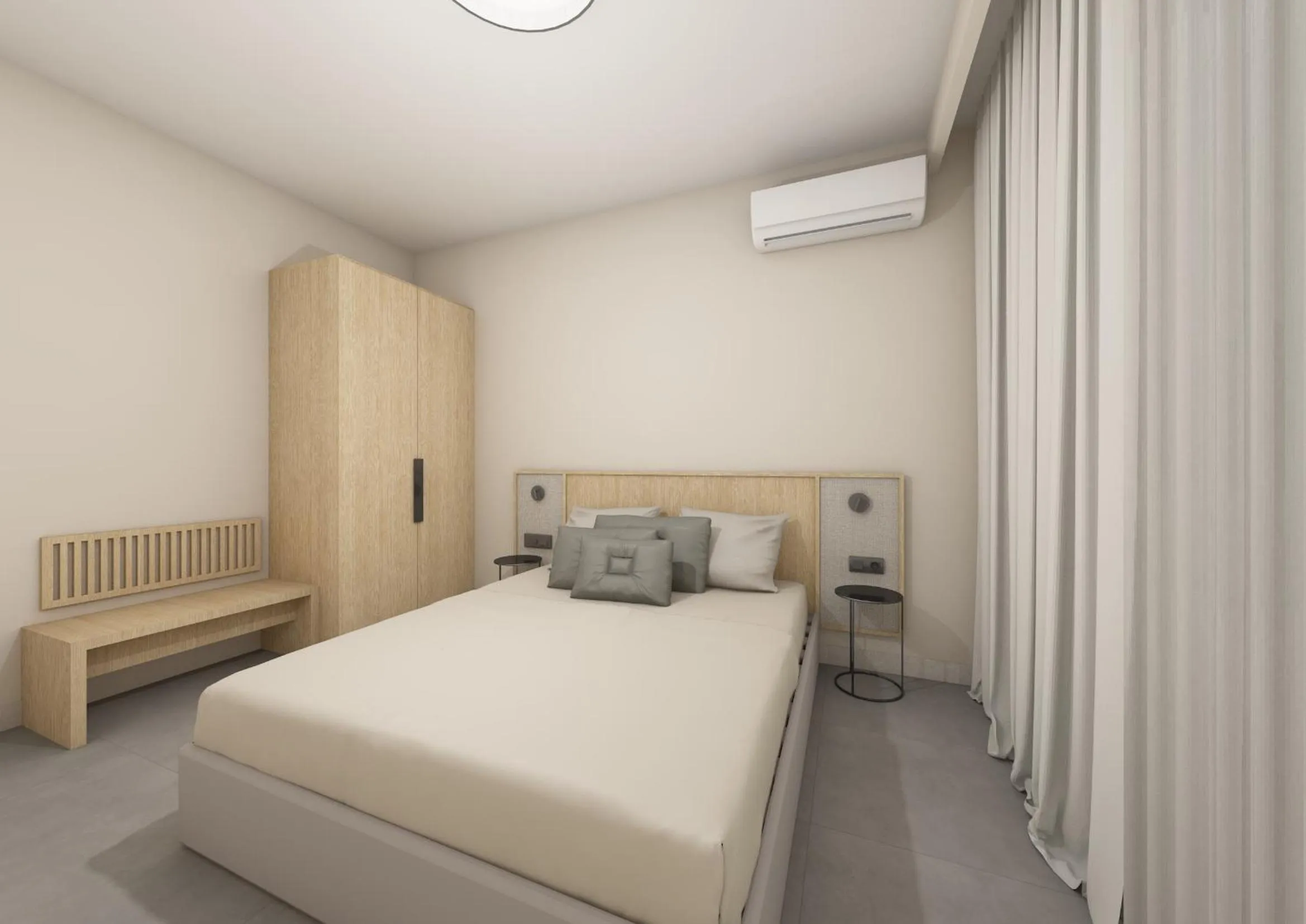 Bed in Kalloudis Hotel Apartments