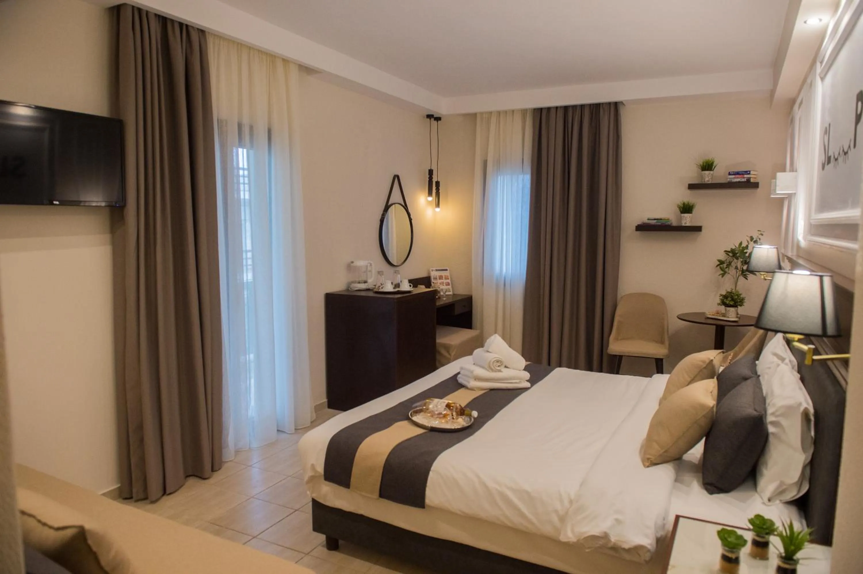 Bed in Sokratis Hotel