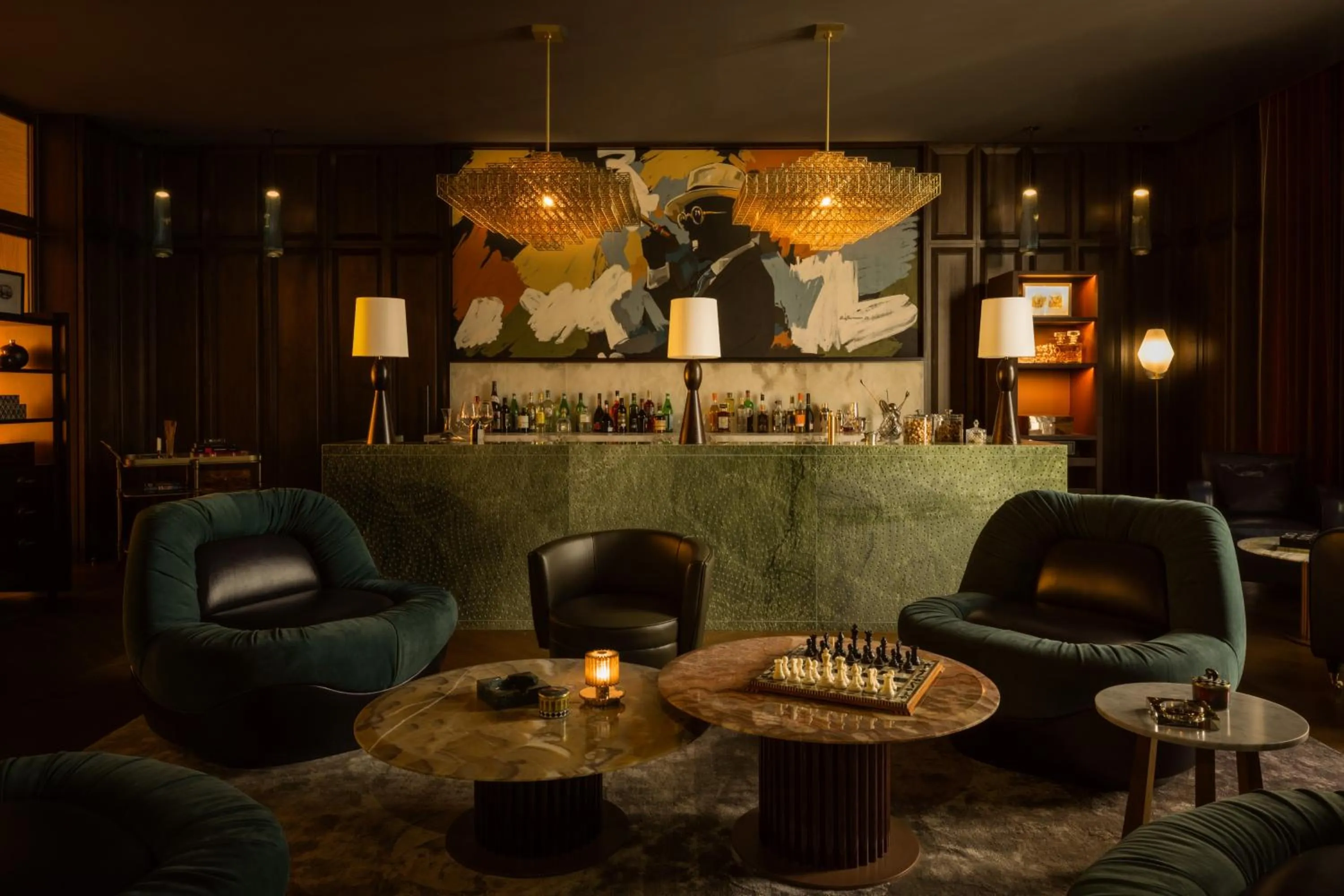 Lounge or bar in Rosewood Doha