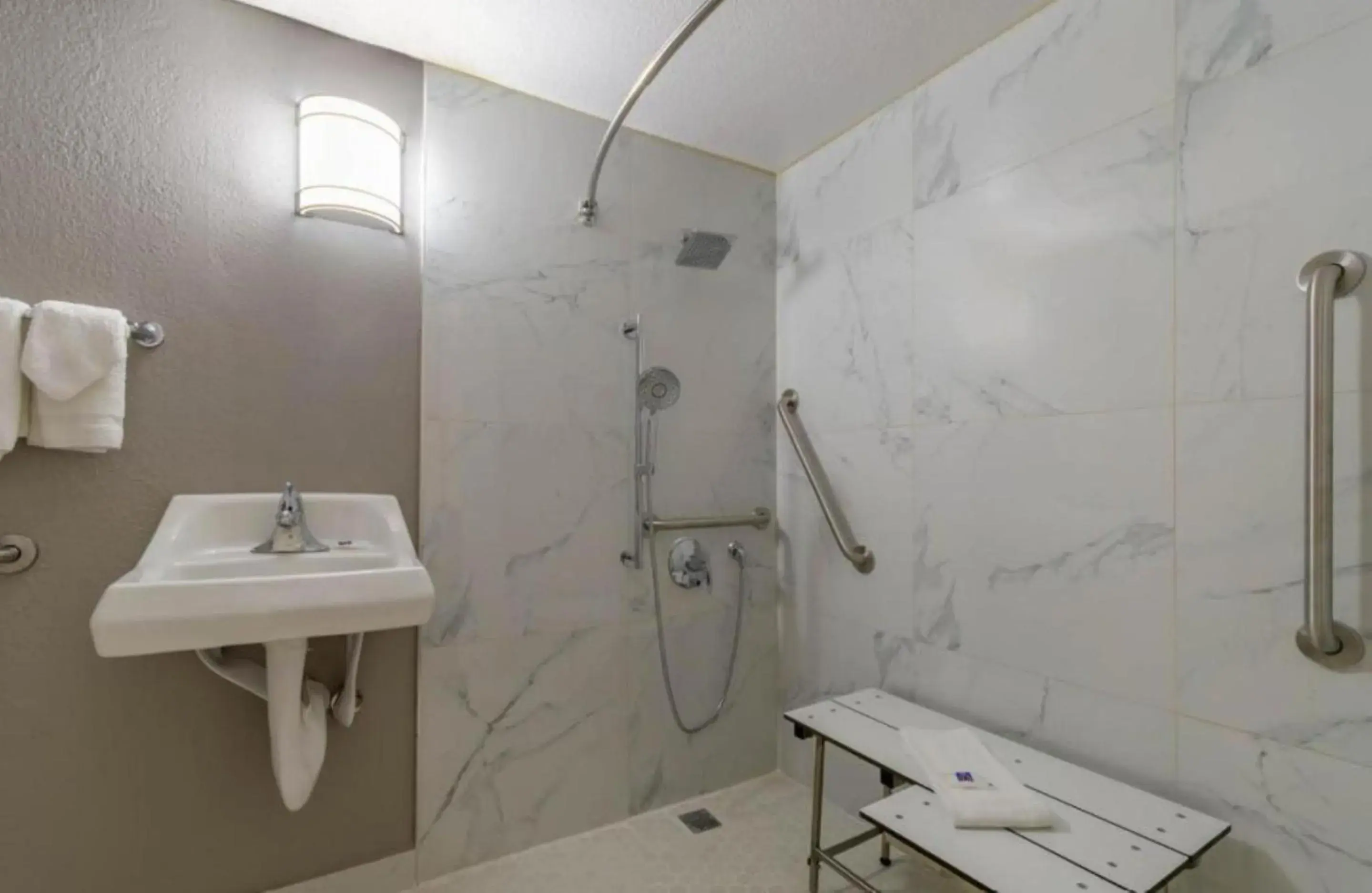 Bathroom in Studio 6 Hayward, CA Silicon Valley Gateway Bathroom in Studio 6 Hayward, CA Silicon Valley Gateway