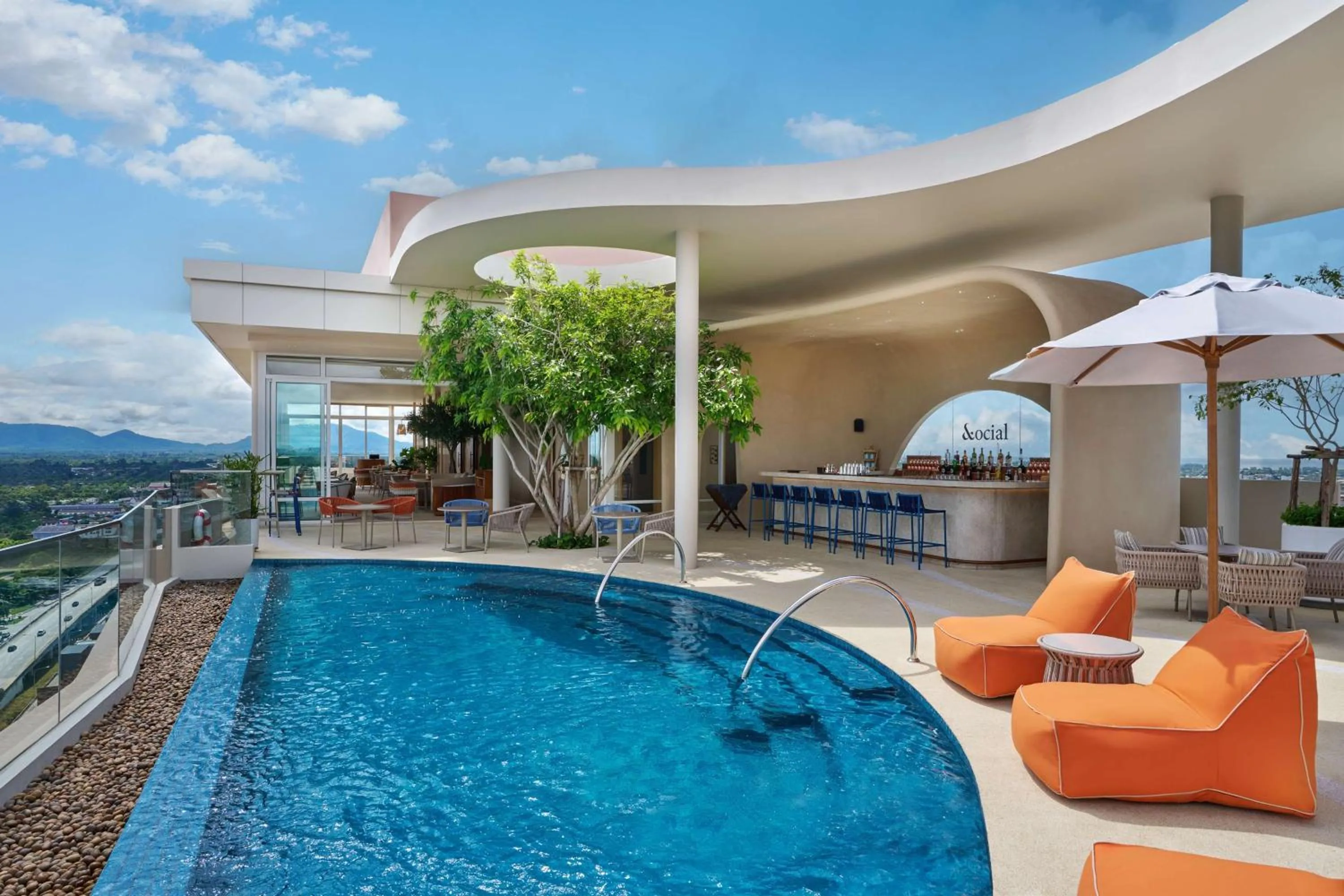 Pool view in Hilton Garden Inn Rayong