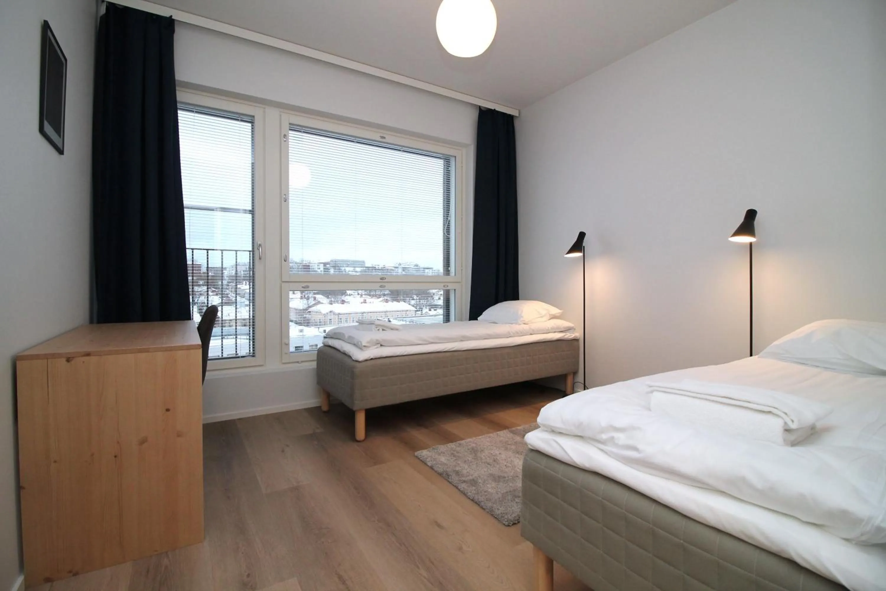 Bed in Forenom Serviced Apartments Turku Kirstinpuisto