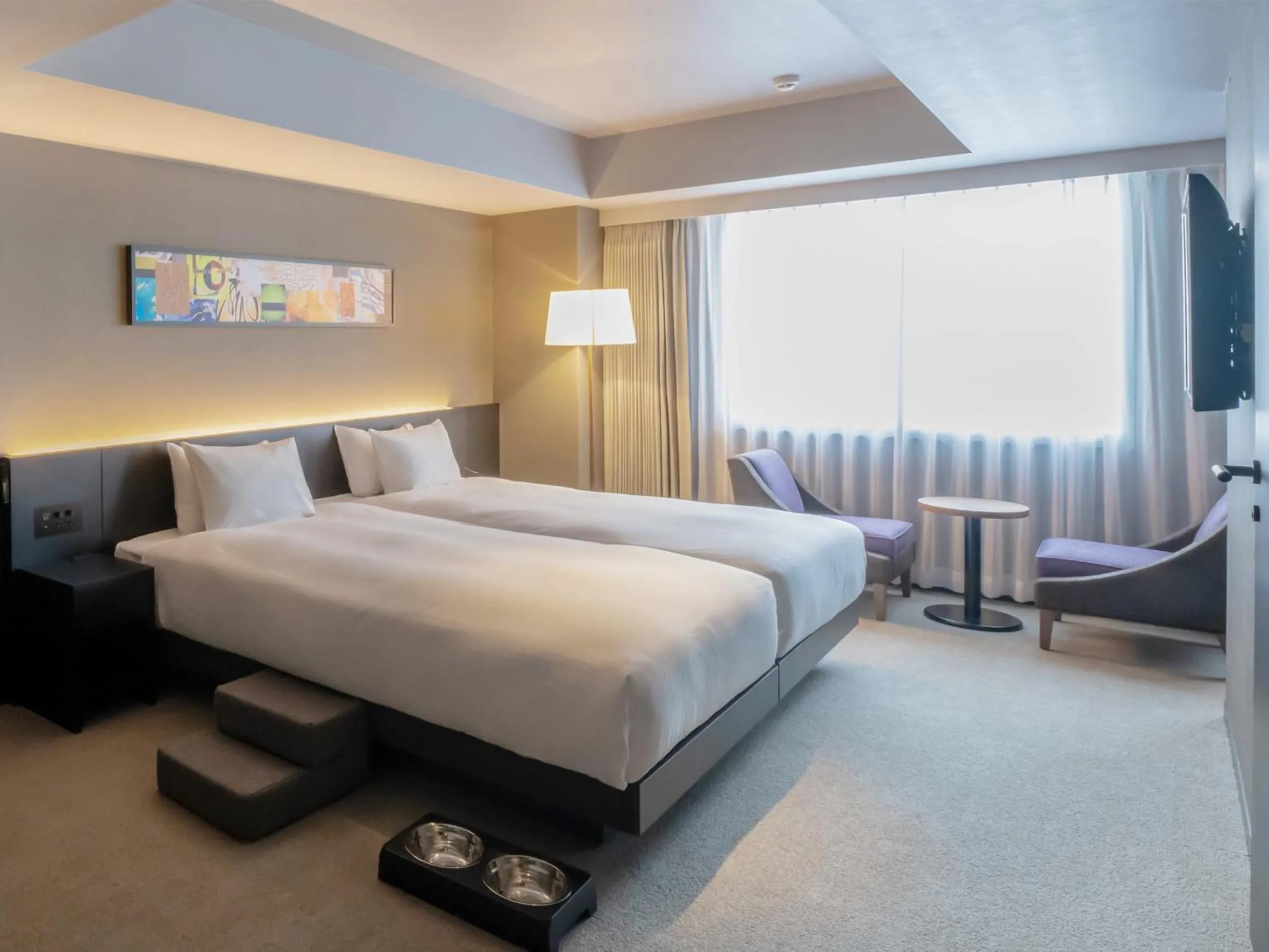 Bedroom, Bed in hotel anddoggy Kyoto Nijo